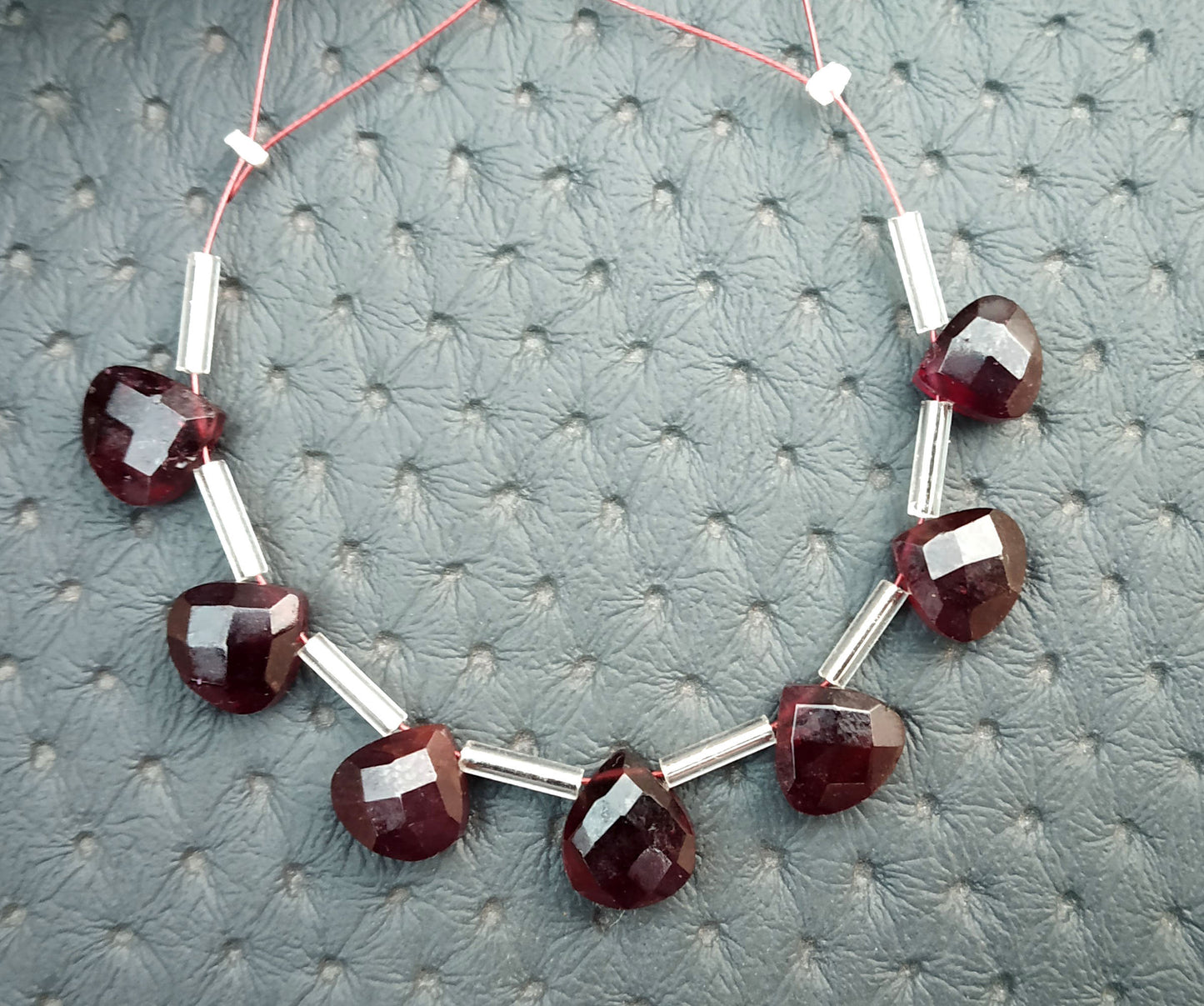 Awesome Quality Natural Red Garnet Gemstone 7 Piece Faceted Heart Shape Size 7-8 MM Approx January Birthstone Making Jewelry Wholesale Price