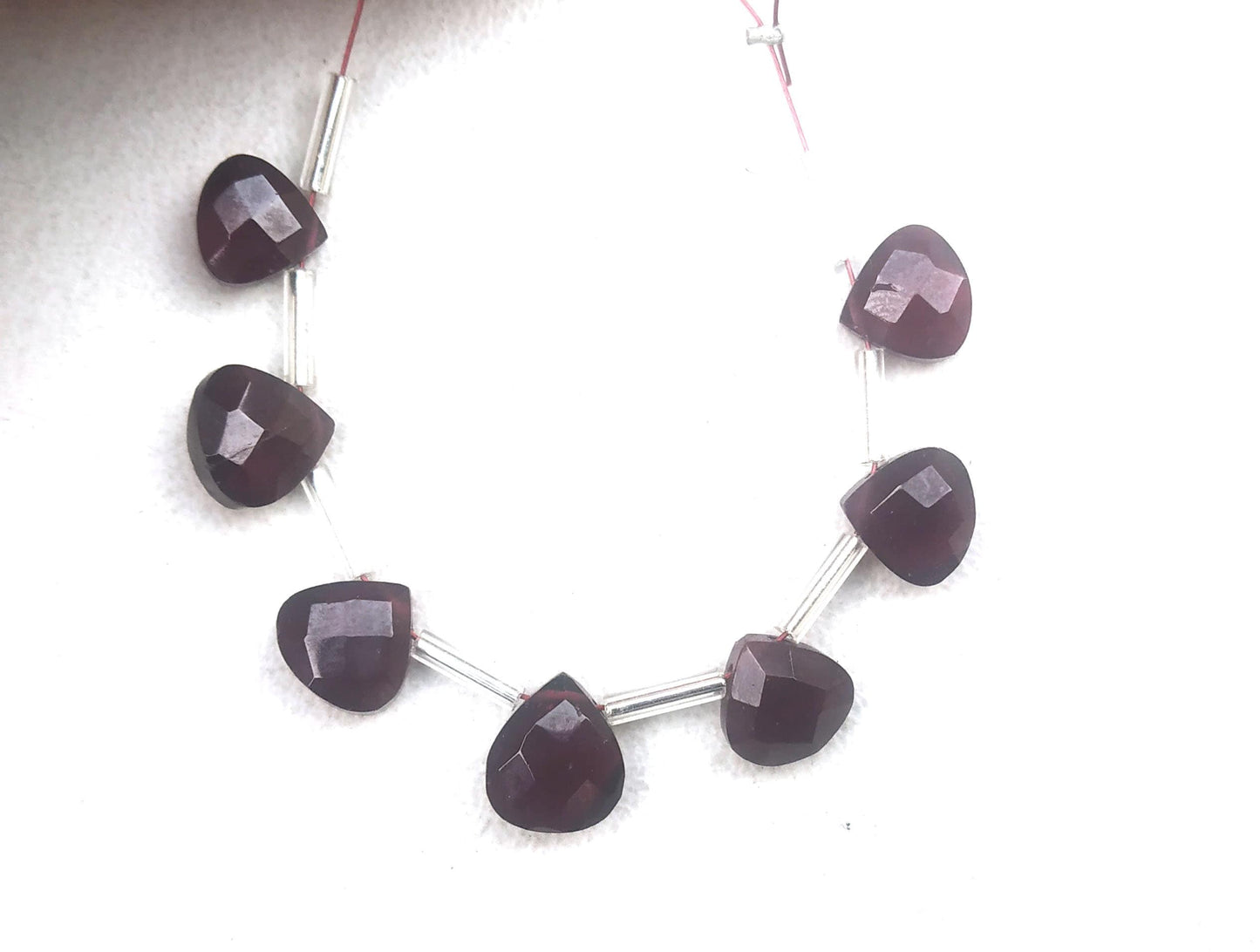 Awesome Quality Natural Red Garnet Gemstone 7 Piece Faceted Heart Shape Size 7-8 MM Approx January Birthstone Making Jewelry Wholesale Price