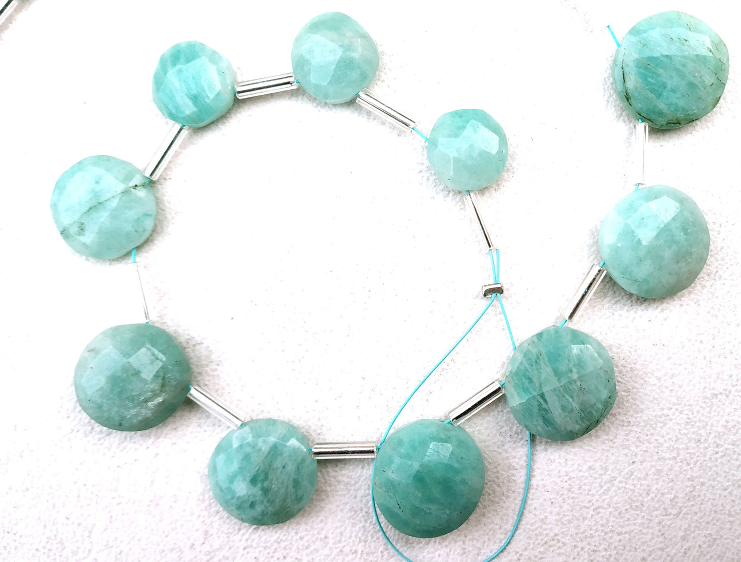 Trending Offer Natural Amazonite Gemstone Briolette Beads Faceted Coin Shape Size 9-13 MM 16 Pieces Green Stone Making Jewelry Wholesale