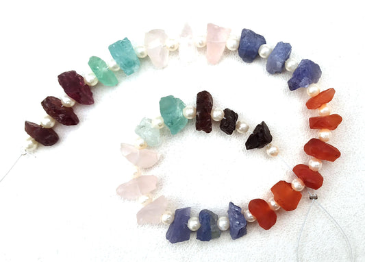 AAA Quality 28 Pieces Natural Garnet Apatite Rose Quartz Aquamarine Tanzanite & Carnelian Rough Gemstone Size 7-10 MM Making Jewelry