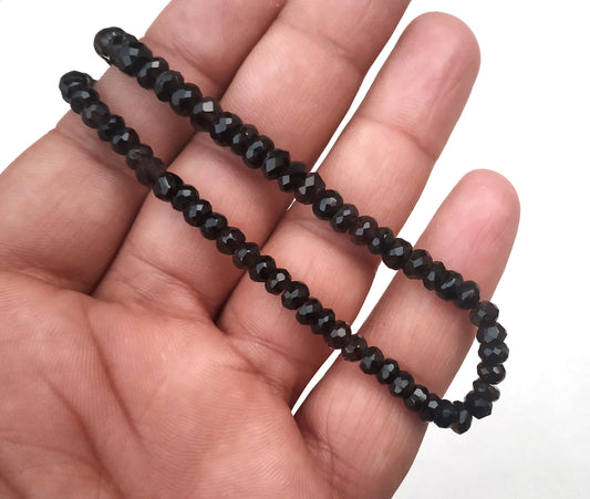 13" Long Strand Finest Quality Natural Smoky Gemstone Faceted Rondelle Beads Size 4.5-6.5 MM Smoky Quartz Beads Making Jewelry Wholesale