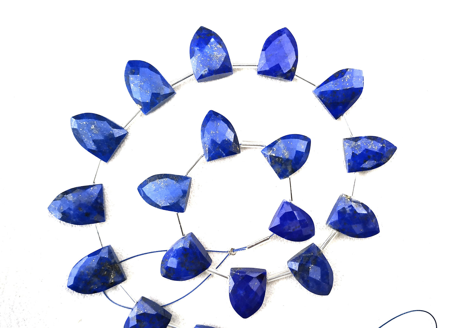 19 Pieces Brilliant value Natural Genuine Lapis Lazuli Gemstone Faceted Half Marquise Shape Size 9x13-10x14 MM Royal Blue Briolette Beads