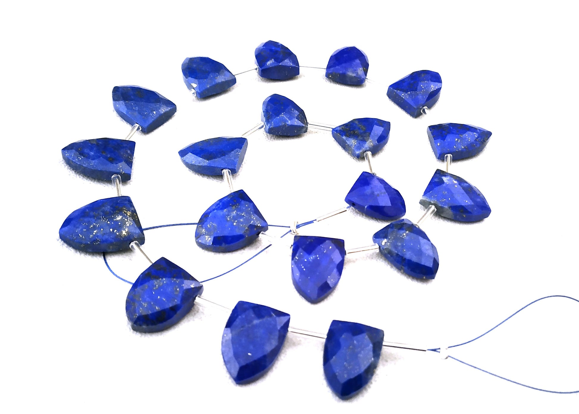 19 Pieces Brilliant value Natural Genuine Lapis Lazuli Gemstone Faceted Half Marquise Shape Size 9x13-10x14 MM Royal Blue Briolette Beads