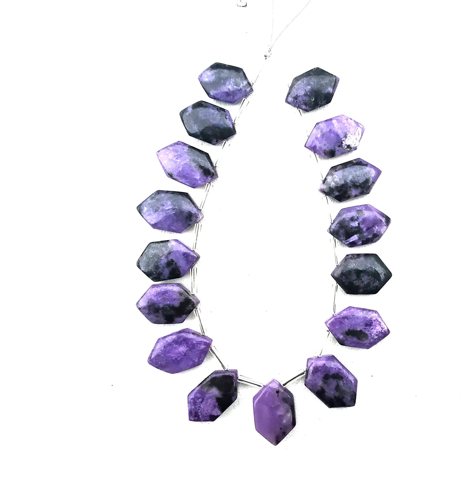 All Great 16 Pieces Natural Charoite Gemstone,Designer Fancy Shape Smooth Briolette Beads, Size 9x14.5-10x17 MM Making Jewelry Wholesale