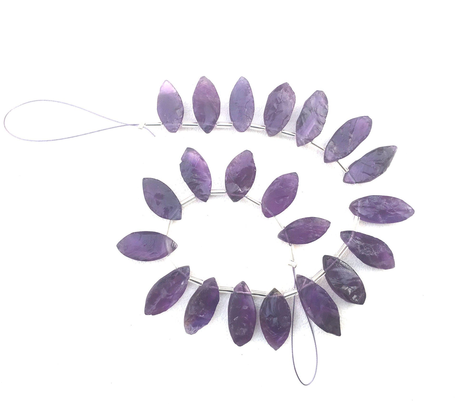 21 Pieces Natural Amethyst Rough Gemstone,Marquise Shape Raw,Size 7x14-9x18 MM UNPOLISHED Rough February Birth Making Jewelry Wholesale Rate