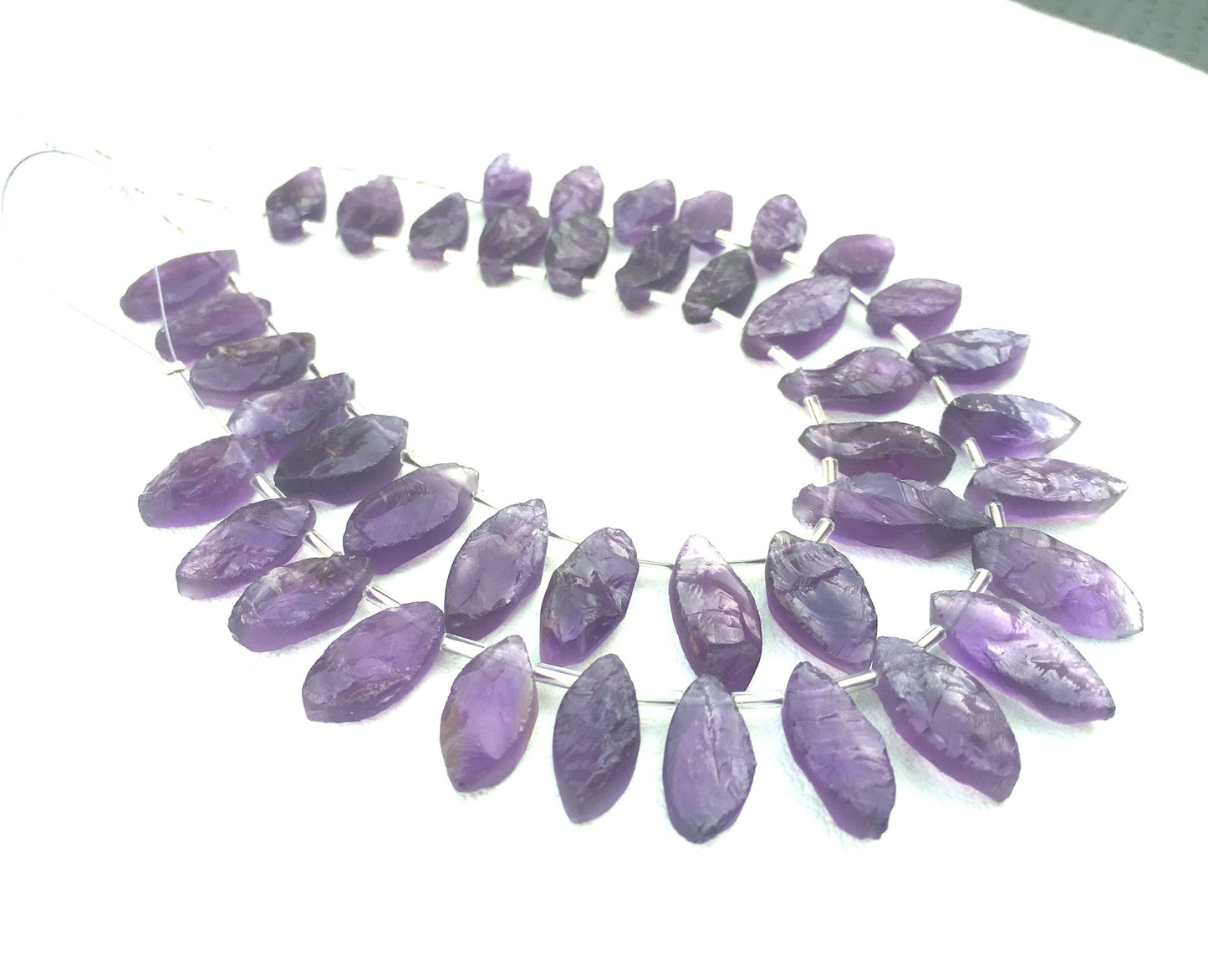 21 Pieces Natural Amethyst Rough Gemstone,Marquise Shape Raw,Size 7x14-9x18 MM UNPOLISHED Rough February Birth Making Jewelry Wholesale Rate