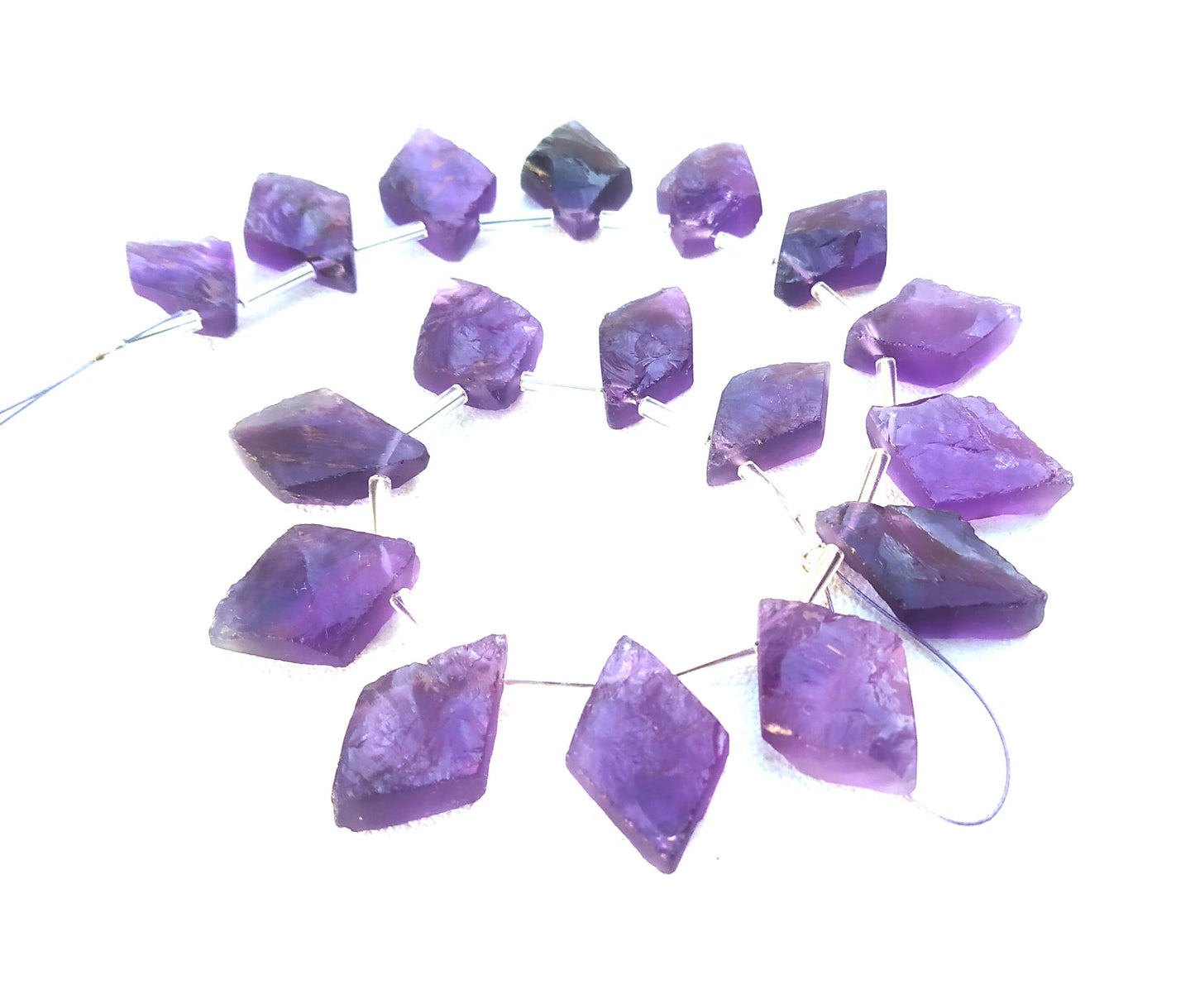 Splendid Gems 17 Pieces Natural Blue Amethyst Gemstone,Uneven Kite Shape Rough, Size 9x15-12x18 MM Making Birthstone Jewelry Wholesale Price