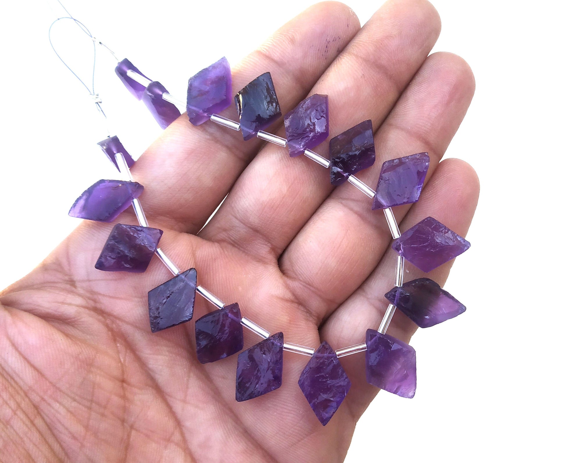 Splendid Gems 17 Pieces Natural Blue Amethyst Gemstone,Uneven Kite Shape Rough, Size 9x15-12x18 MM Making Birthstone Jewelry Wholesale Price