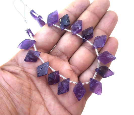 Splendid Gems 17 Pieces Natural Blue Amethyst Gemstone,Uneven Kite Shape Rough, Size 9x15-12x18 MM Making Birthstone Jewelry Wholesale Price