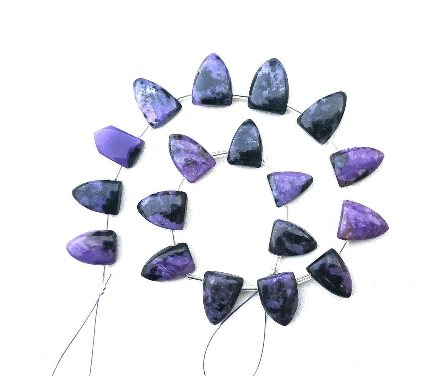 Natural Charoite Gemstone,Smooth Half Marquise Shape Briolette Beads,Size 9x14-11x15 MM 18 Pcs Making Smooth Gemstone Jewelry Wholesale Rate