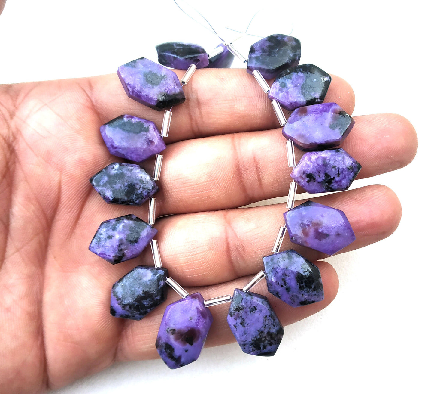 15 Pieces Natural Charoite Gemstone,Fancy Shape Smooth Briolette Beads,Super Fine Quality Size 10x17-12x21 MM Making Jewelry Wholesale Rate