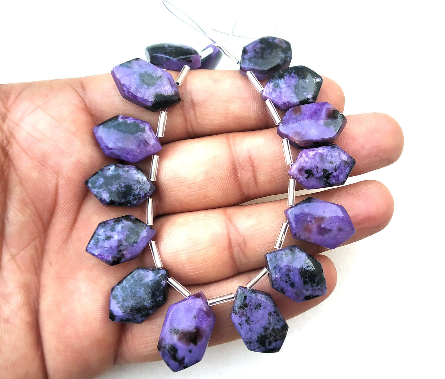 15 Pieces Natural Charoite Gemstone,Fancy Shape Smooth Briolette Beads,Super Fine Quality Size 10x17-12x21 MM Making Jewelry Wholesale Rate