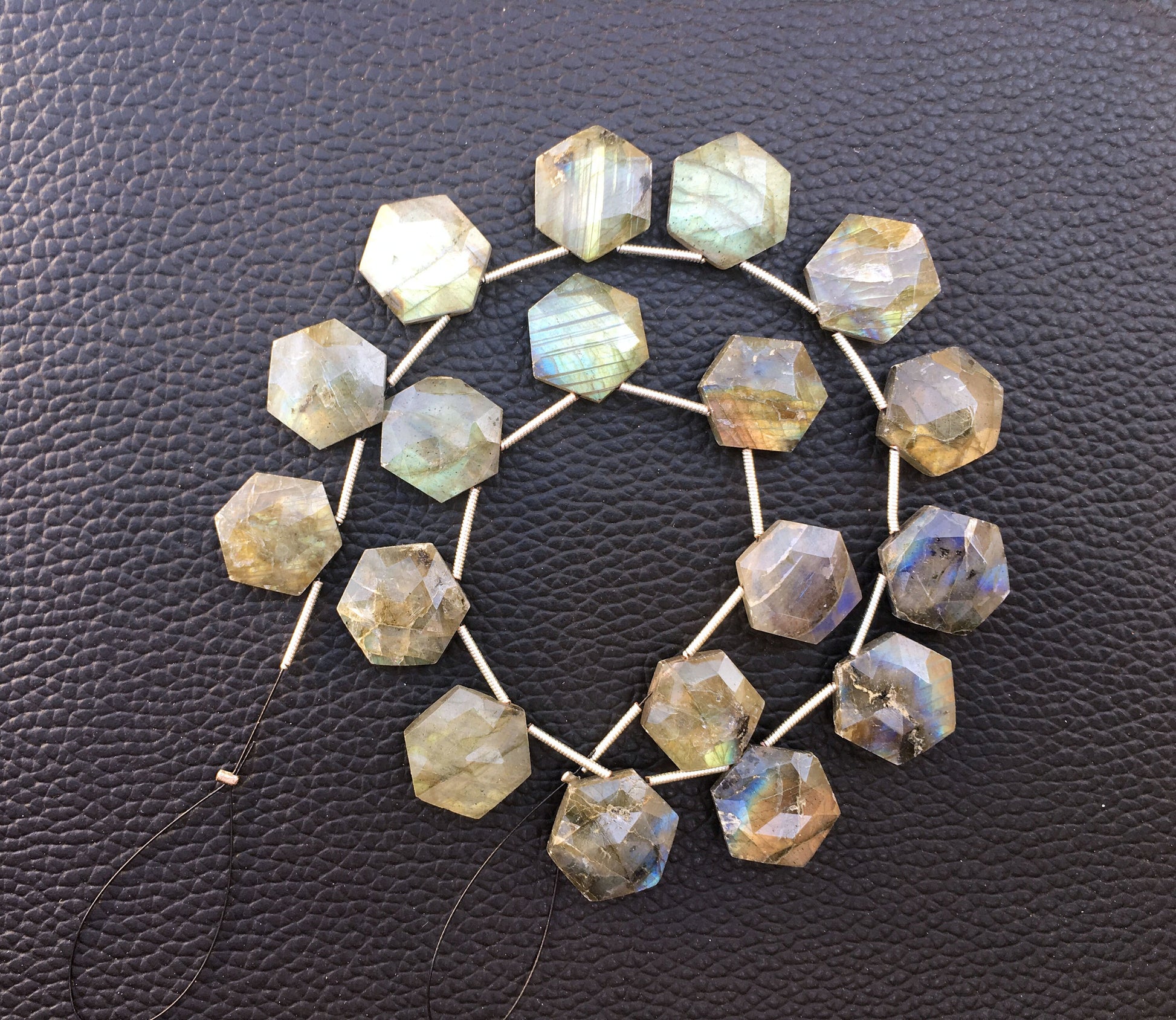 Wonderful Quality 1 Strand Natural Labradorite Hexagon Shape,Blue Flash,Size 13-14 MM,18 Piece Briolette Beads,Making Jewelry Wholesale Rate