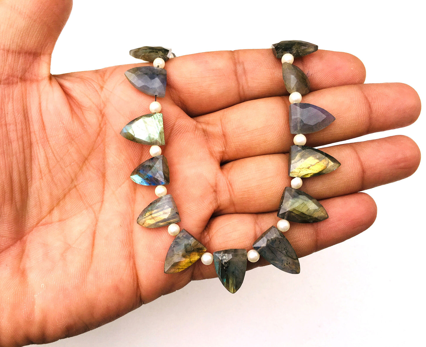 Very Stunning 20 Pieces Natural Labradorite Gemstone,1 Strand Faceted Half Marquise Shape,Size 9x13-10x16 MM Blue Flashy Briolette Beads