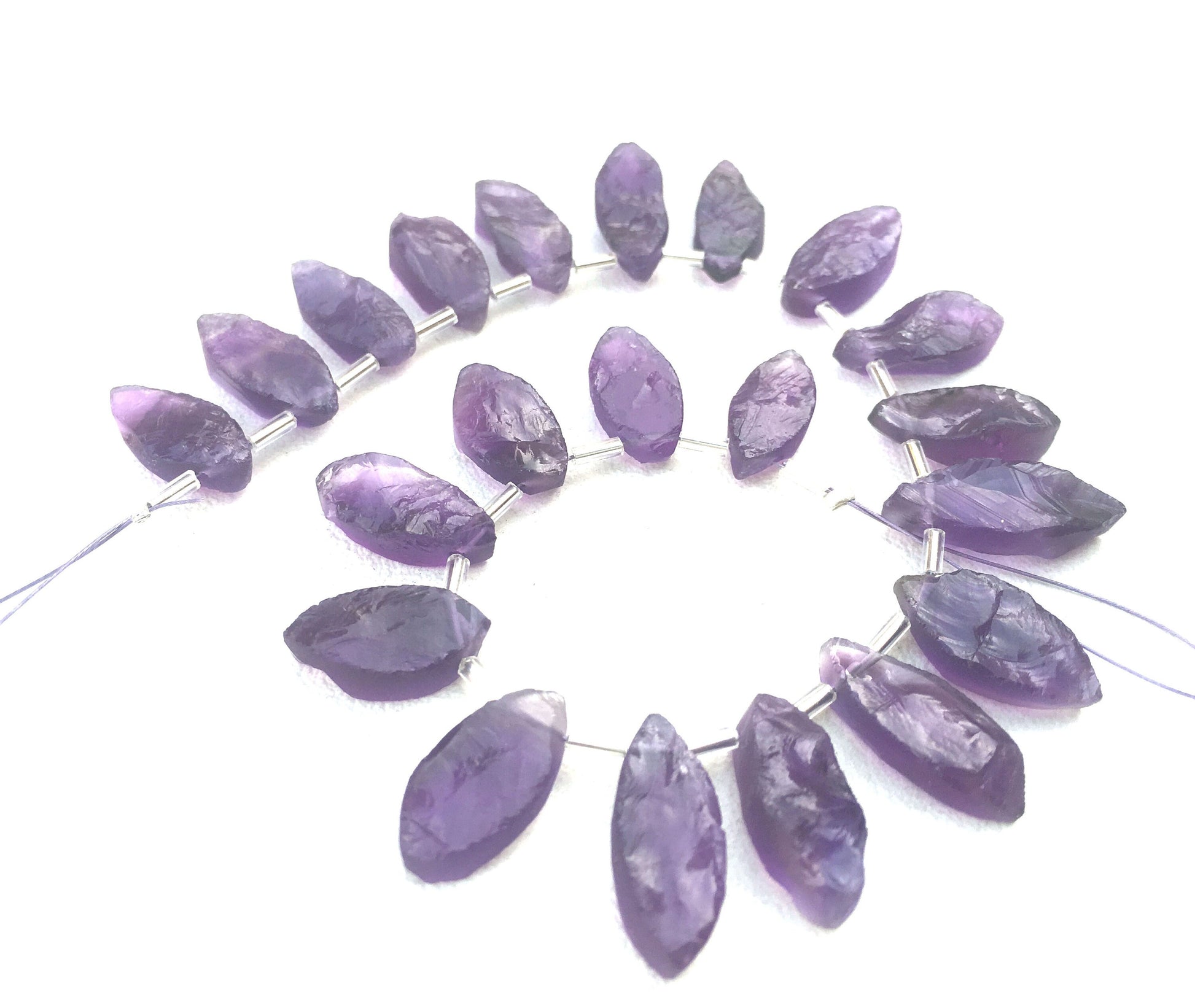 21 Pieces Natural Amethyst Rough Gemstone,Marquise Shape Raw,Size 7x14-9x18 MM UNPOLISHED Rough February Birth Making Jewelry Wholesale Rate