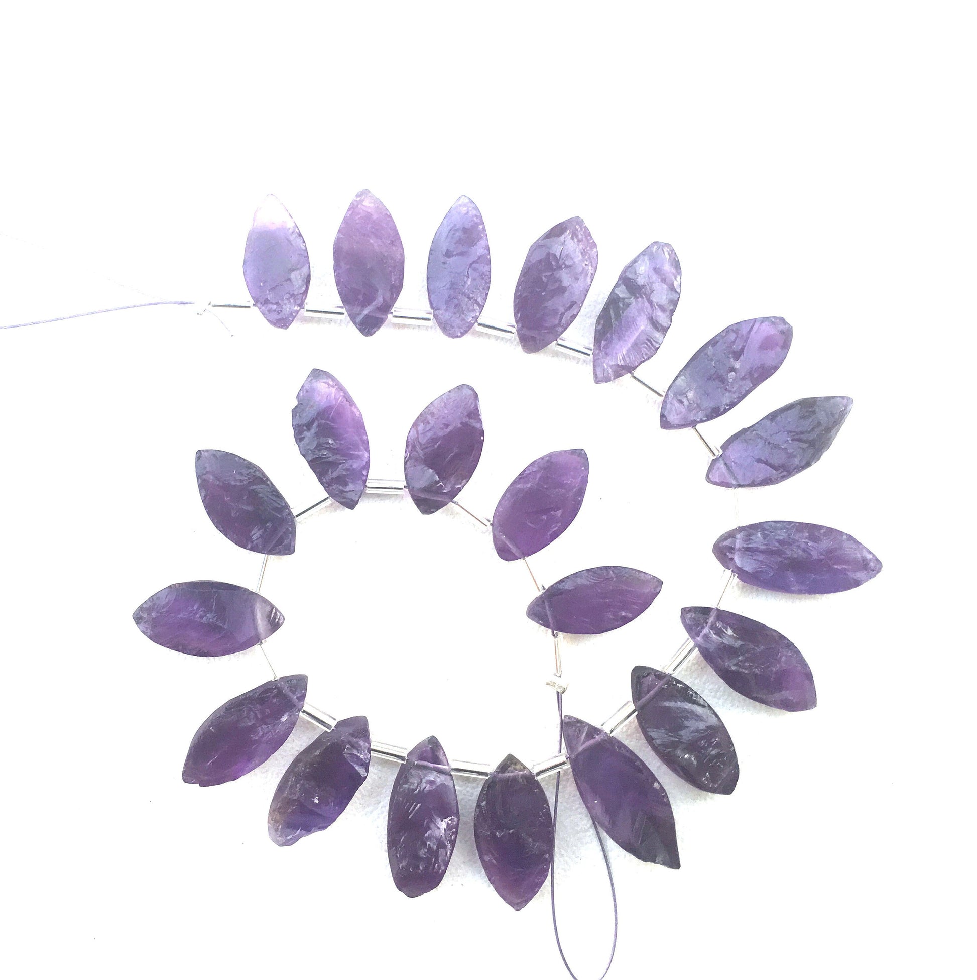 21 Pieces Natural Amethyst Rough Gemstone,Marquise Shape Raw,Size 7x14-9x18 MM UNPOLISHED Rough February Birth Making Jewelry Wholesale Rate