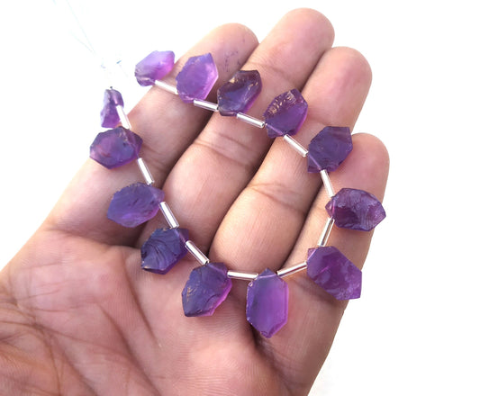 Fantastic Quality 13 Piece Natural Blue Amethyst Gemstone,Fancy Uneven Shape Rough,Size 7x13-9x15 MM Making Birthstone Jewelry Wholesale