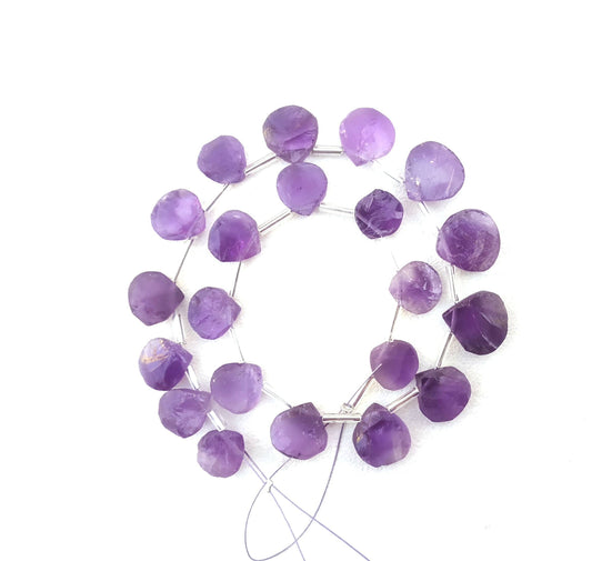 20 Pieces Natural Amethyst Rough Gemstone,Uneven Heart Shape Raw,Size 9-12 MM UNPOLISHED Rough February Birth Making Jewelry Wholesale Rate