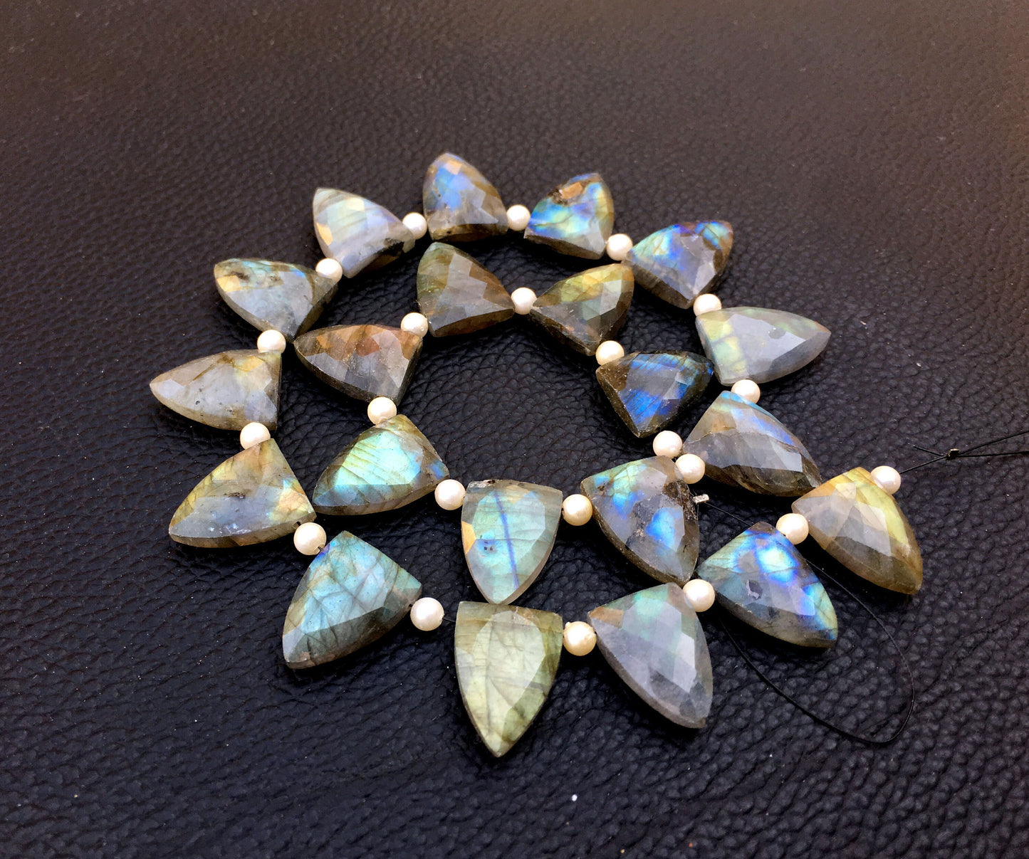 Top Quality 1 Strand Natural Labradorite Gemstone,20 Pieces Faceted Half Marquise Shape, Size 12x17-13x19 MM Blue Flashy Making Jewelry