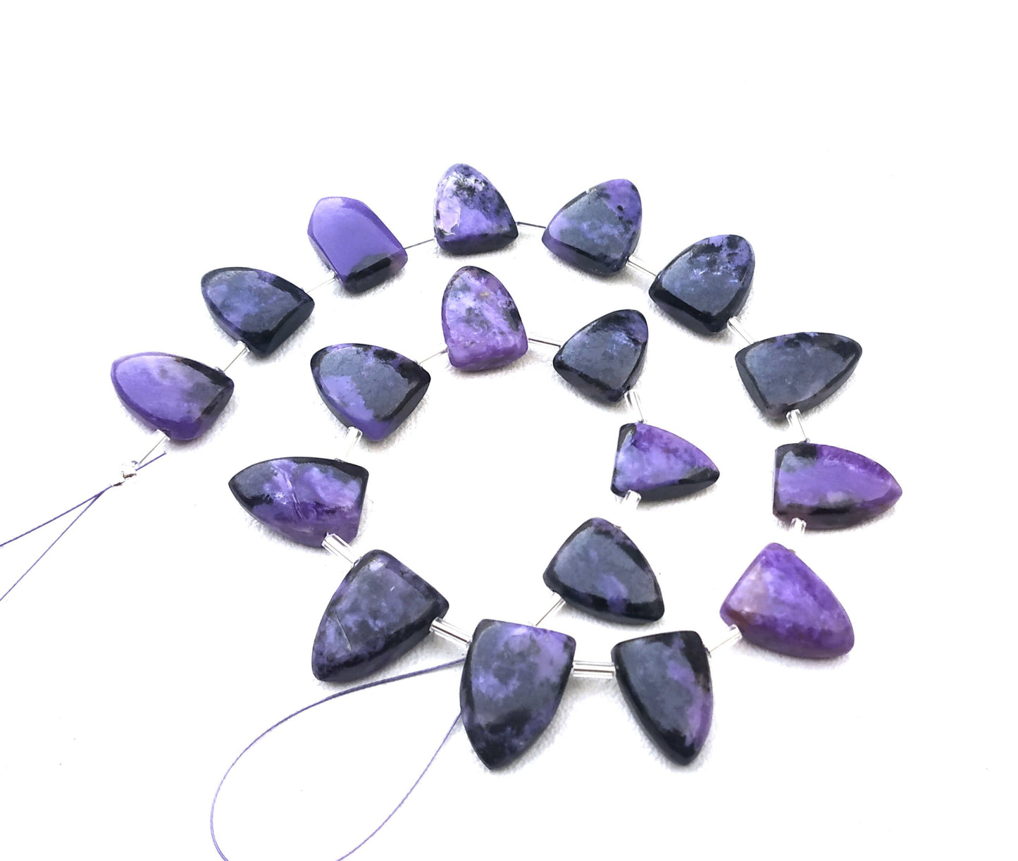 Natural Charoite Gemstone,Smooth Half Marquise Shape Briolette Beads,Size 9x14-11x15 MM 18 Pcs Making Smooth Gemstone Jewelry Wholesale Rate