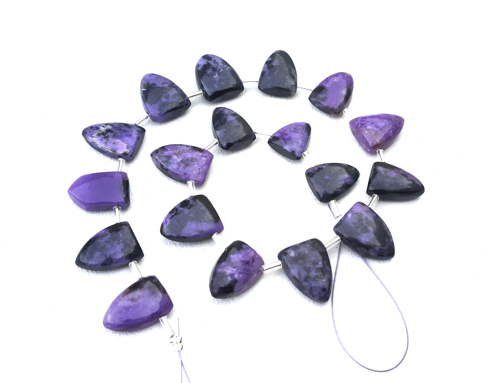 Natural Charoite Gemstone,Smooth Half Marquise Shape Briolette Beads,Size 9x14-11x15 MM 18 Pcs Making Smooth Gemstone Jewelry Wholesale Rate