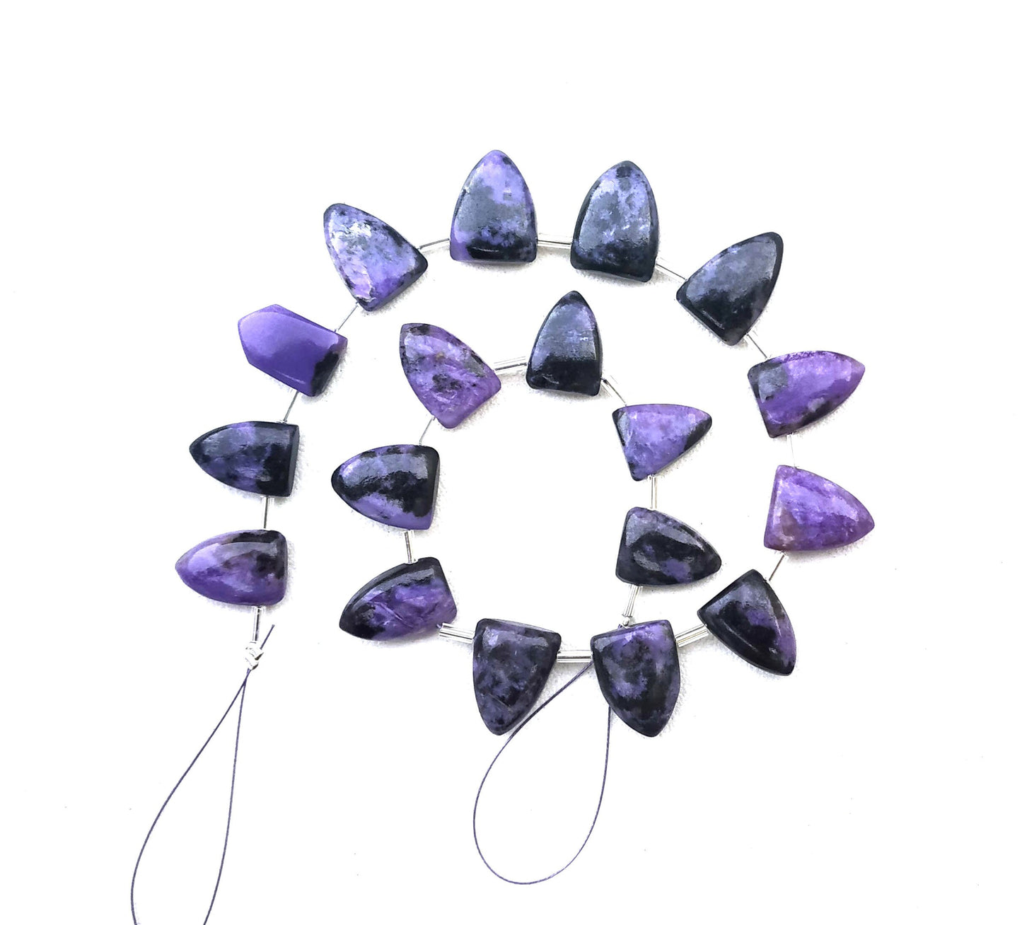 Natural Charoite Gemstone,Smooth Half Marquise Shape Briolette Beads,Size 9x14-11x15 MM 18 Pcs Making Smooth Gemstone Jewelry Wholesale Rate