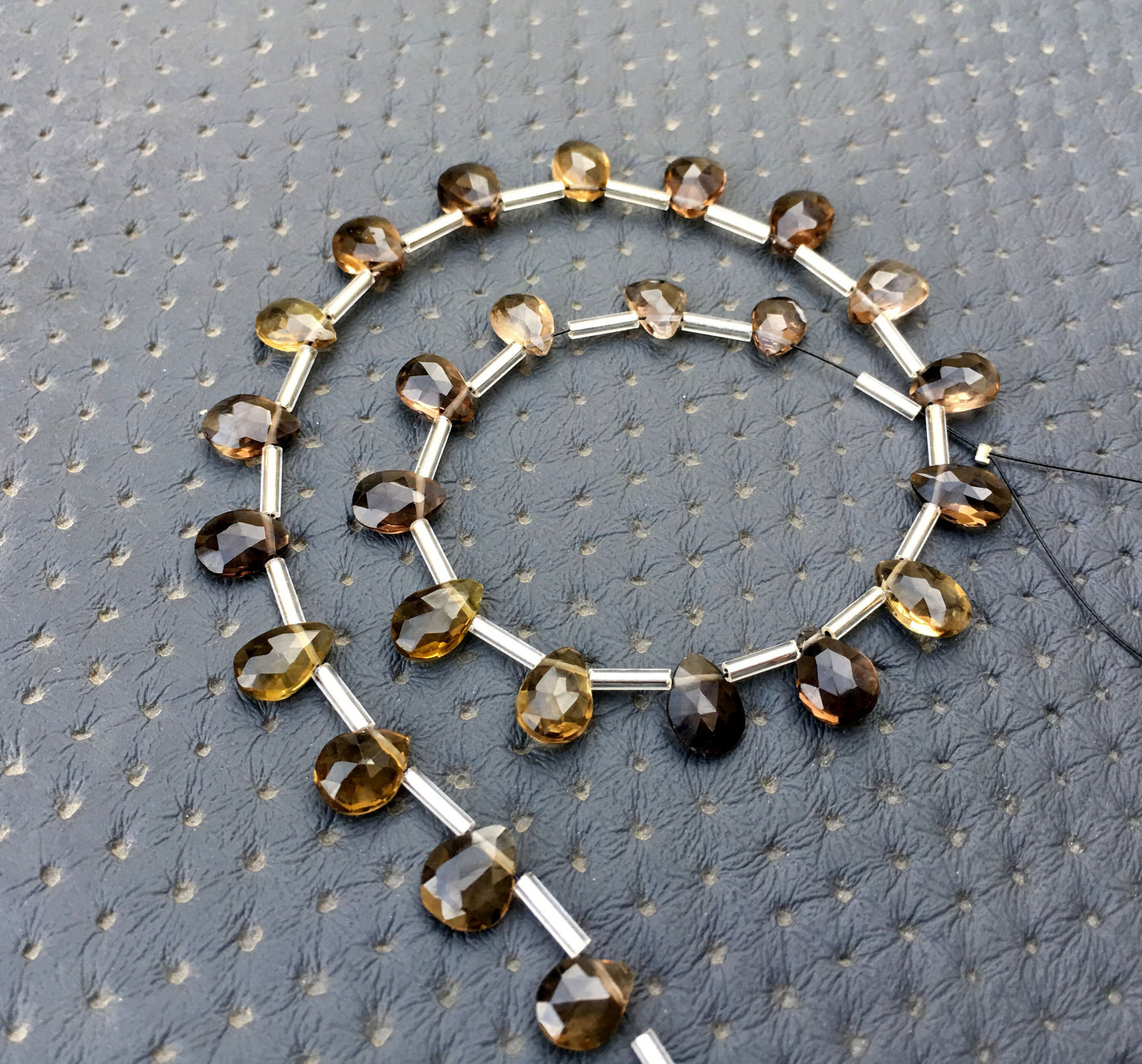 Fantastic Quality 1 Strand Bio Smoky Quartz Gemstone, 25 Piece Faceted Pear Shape Beads,Size 5x8-6x9 MM Beads Making Jewelry Wholesale Price