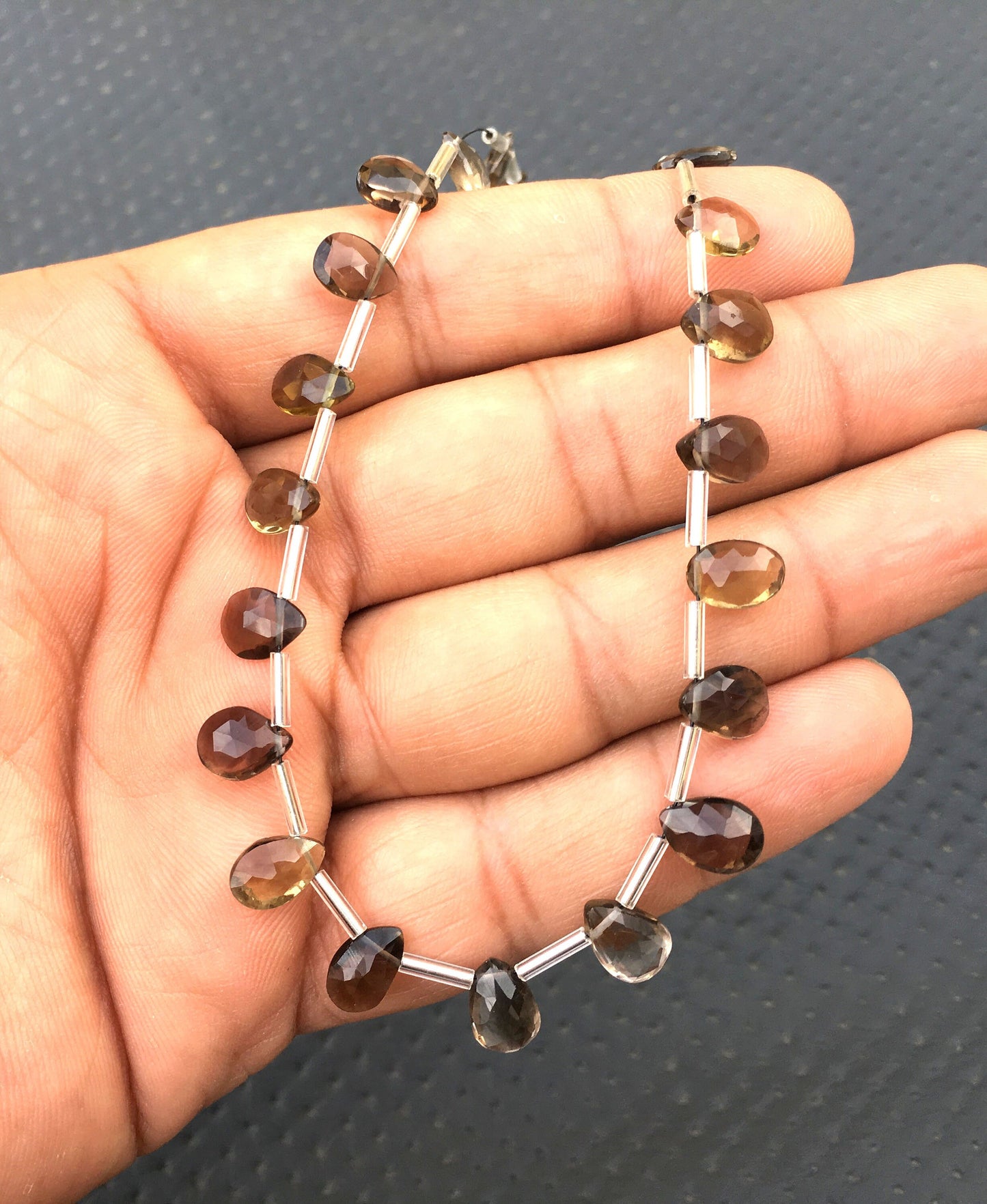 Fantastic Quality 1 Strand Bio Smoky Quartz Gemstone, 25 Piece Faceted Pear Shape Beads,Size 5x8-6x9 MM Beads Making Jewelry Wholesale Price