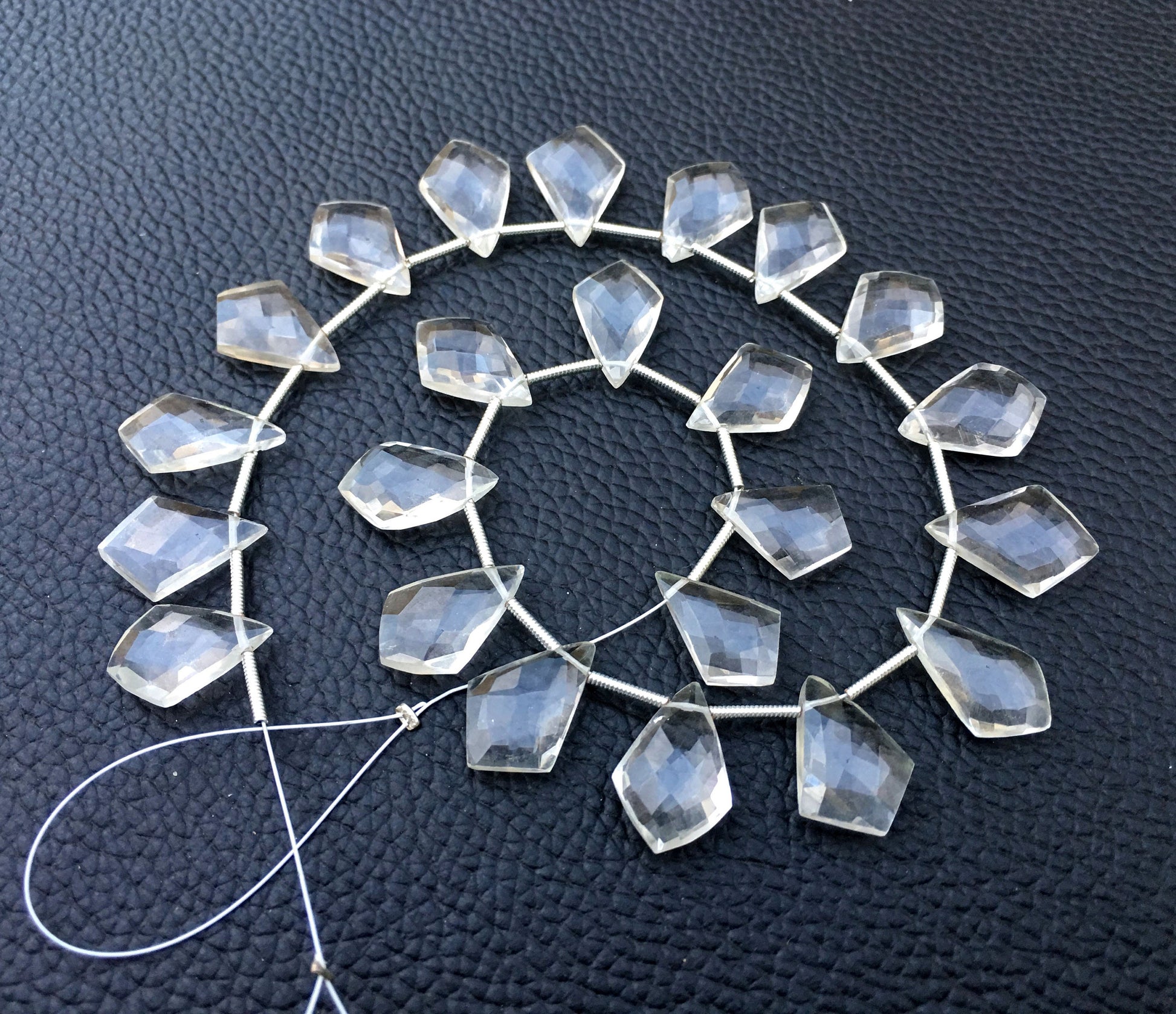 AAA Quality 23 Pieces Natural Crystal Quartz Gemstone,Faceted Fancy Shape,Size 10x15-12x17 MM Briolette Beads Making Jewelry Wholesale Price