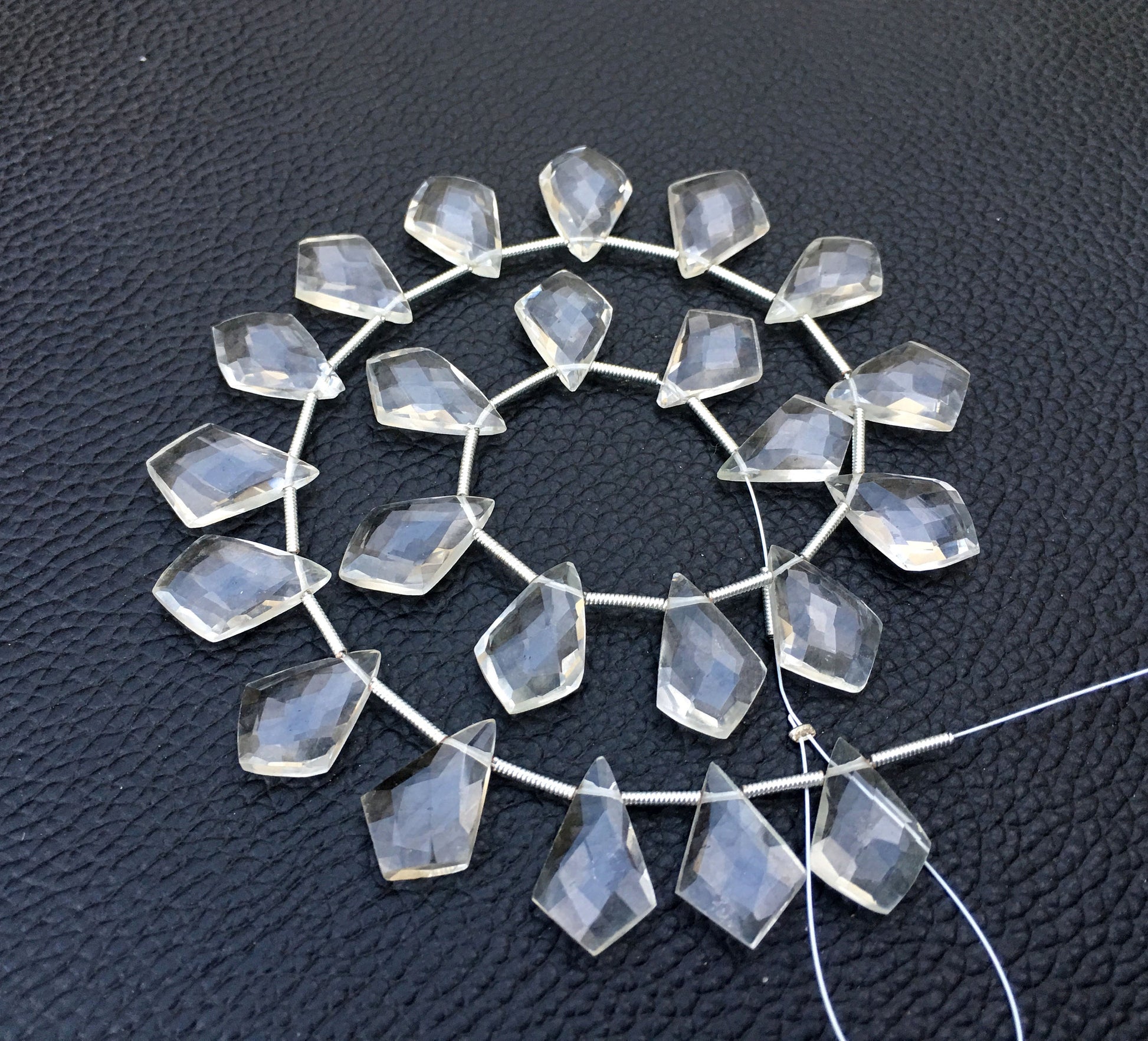 AAA Quality 23 Pieces Natural Crystal Quartz Gemstone,Faceted Fancy Shape,Size 10x15-12x17 MM Briolette Beads Making Jewelry Wholesale Price