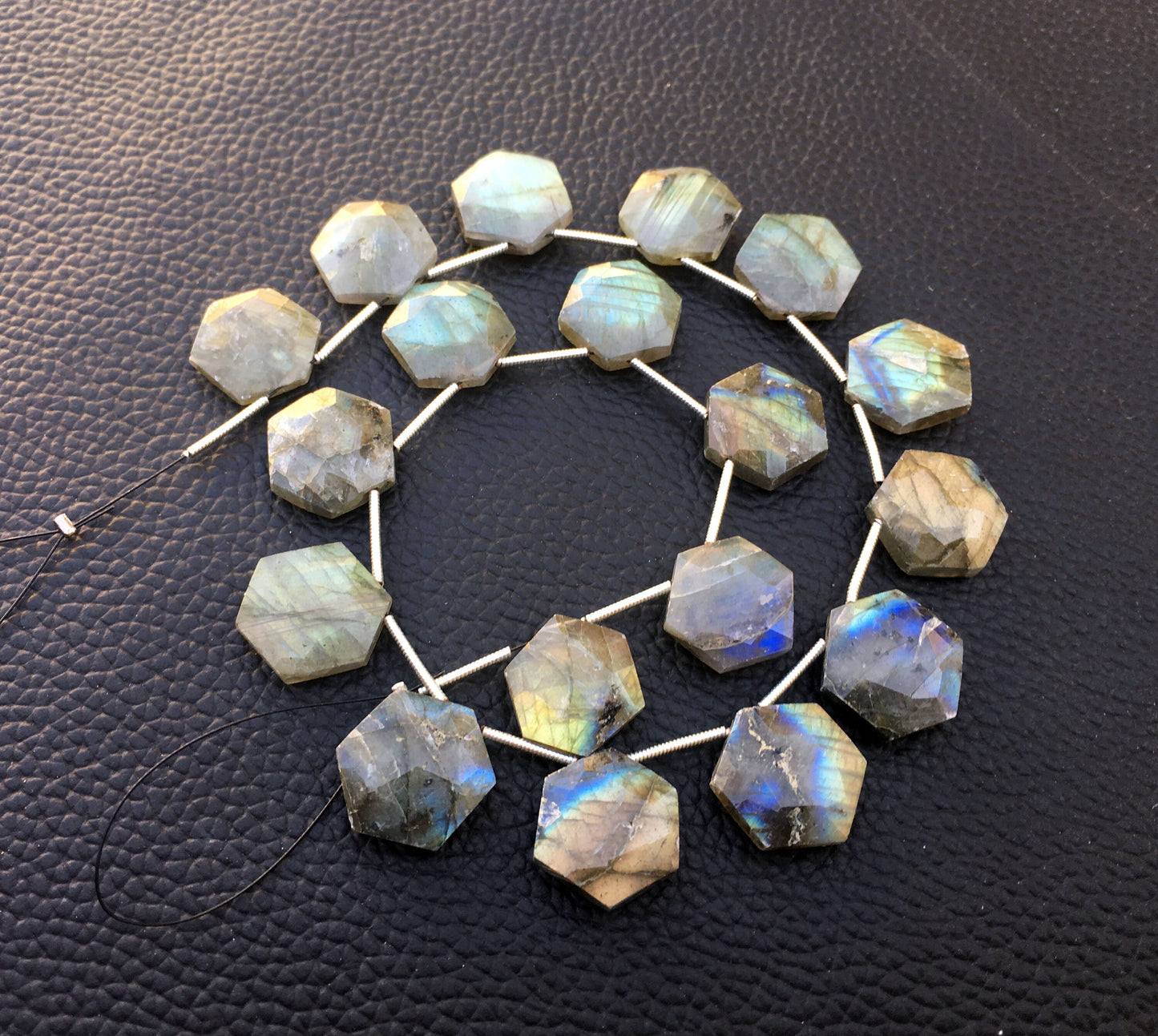 Wonderful Quality 1 Strand Natural Labradorite Hexagon Shape,Blue Flash,Size 13-14 MM,18 Piece Briolette Beads,Making Jewelry Wholesale Rate