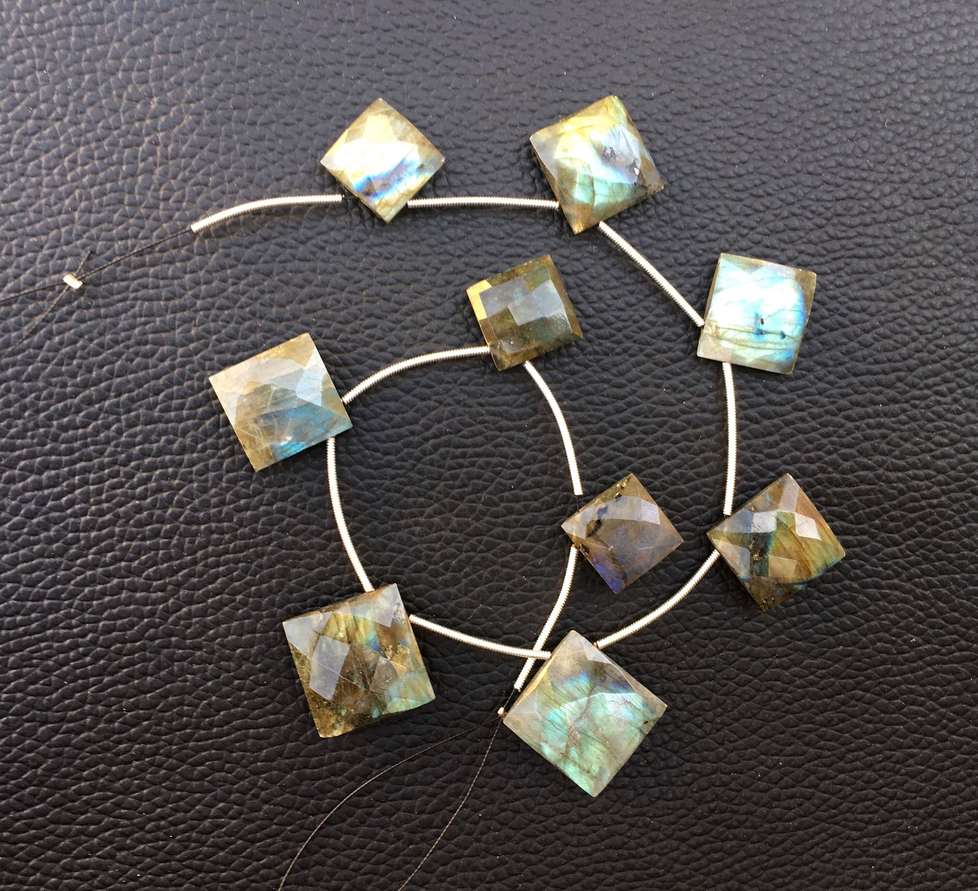 Awesome Quality 1 Strand Natural Labradorite,Faceted Square Shape Blue Flash,Size 13-17 MM,9 Piece Briolette Beads,Making jewelry Wholesale