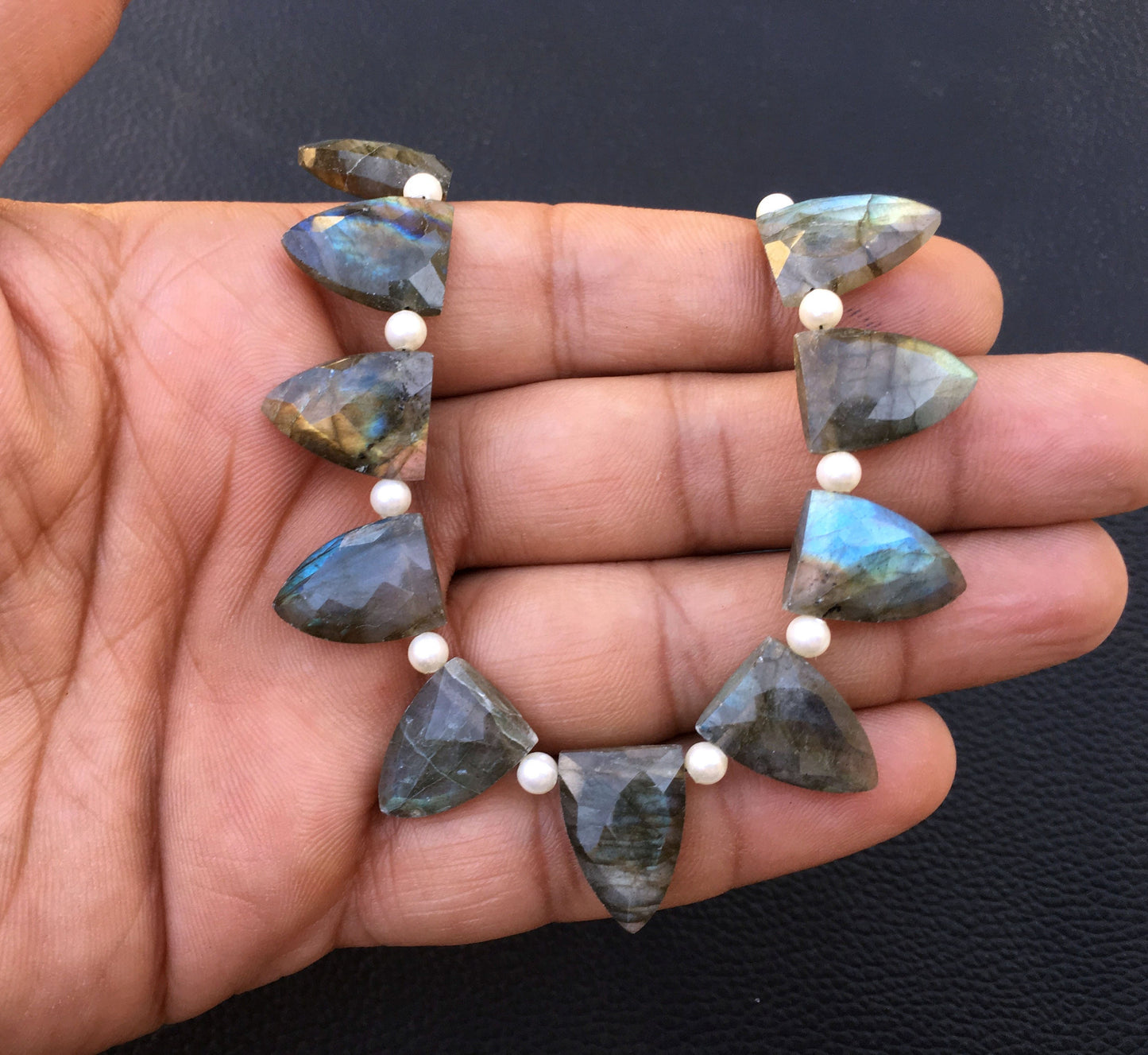 Genuine Quality Natural Labradorite Gemstone Briolette Beads Half Marquise Shape Size 11x15-12x16,Faceted Gemstone 21 Pieces Making Jewelry