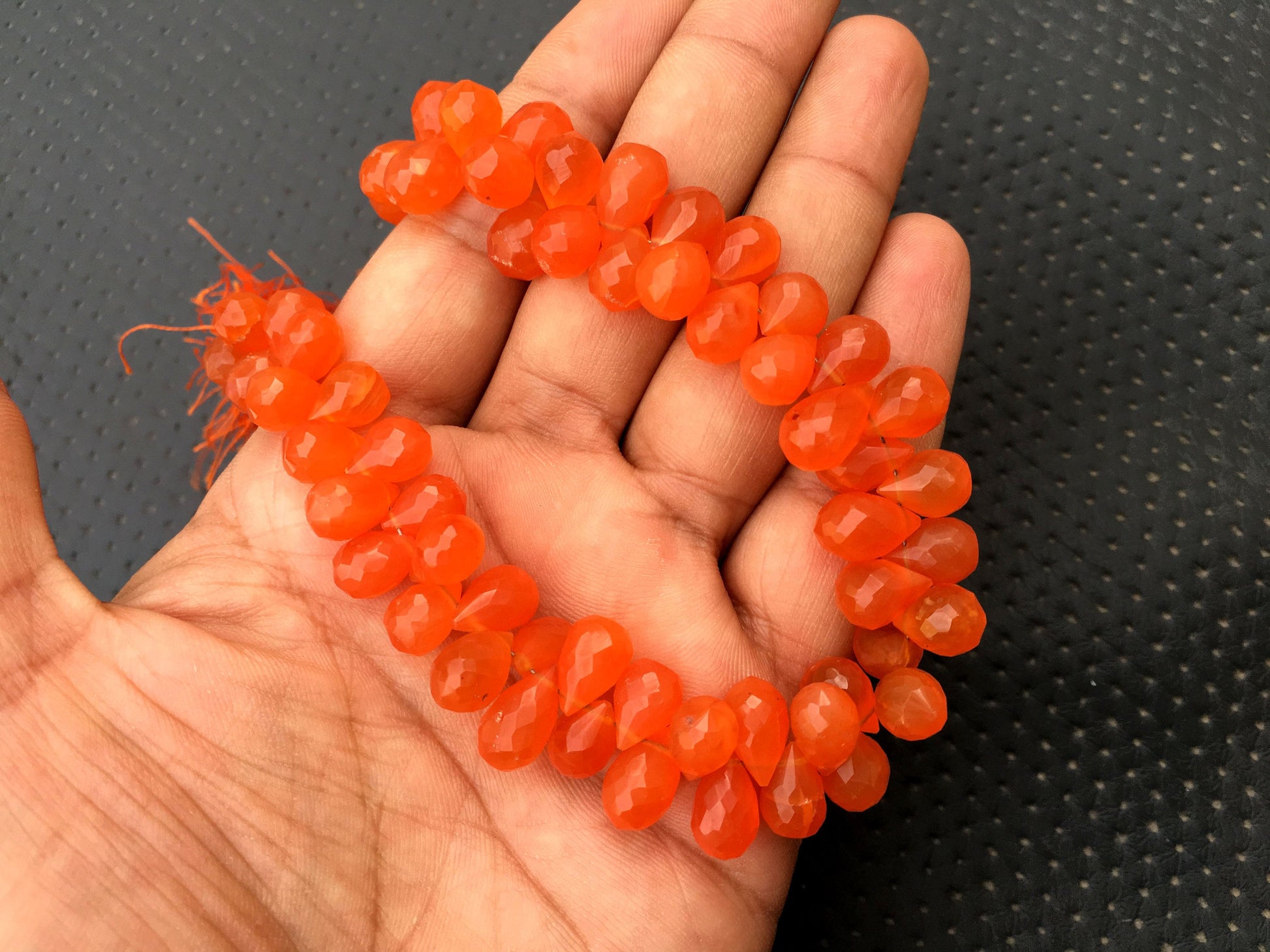 Genuine Quality 1 Strand Natural Carnelian Gemstone,Faceted Teardrop Shape Beads,Size 7x10-8x13 MM Briolette Beads Making Jewelry Wholesale