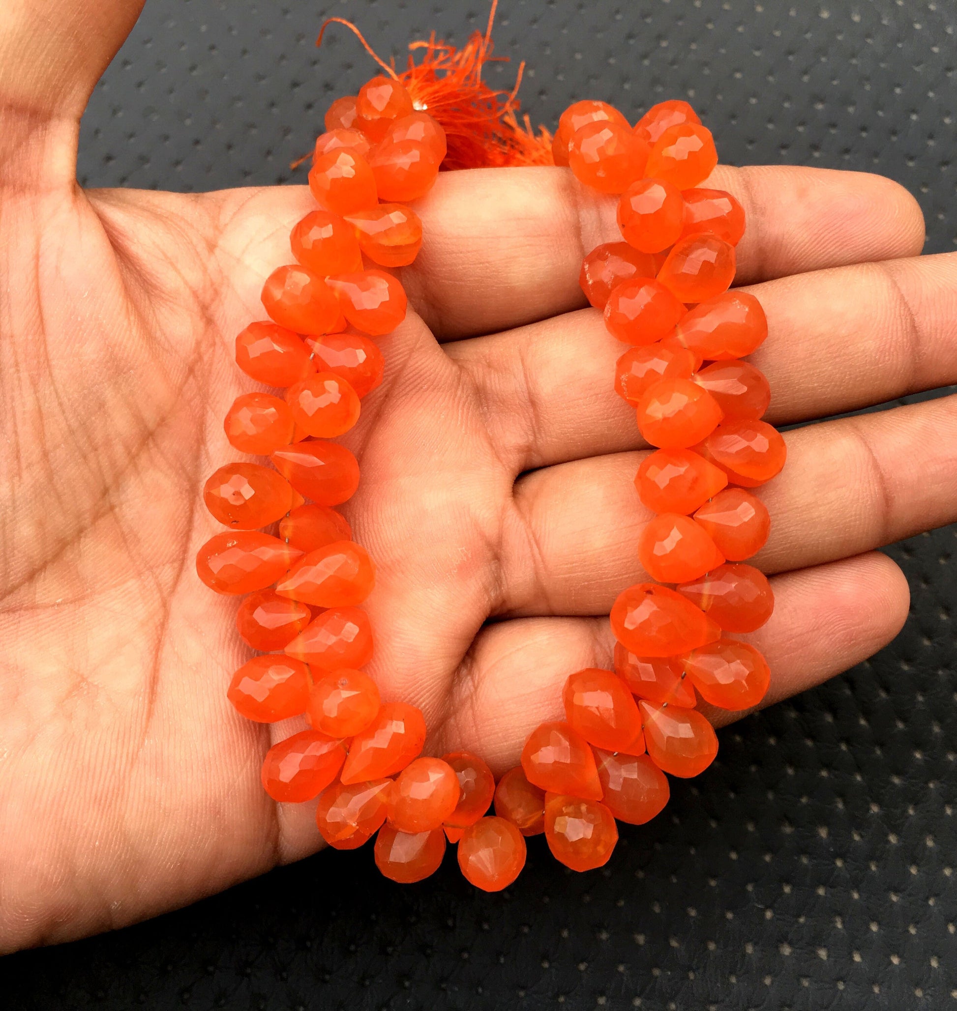 Genuine Quality 1 Strand Natural Carnelian Gemstone,Faceted Teardrop Shape Beads,Size 7x10-8x13 MM Briolette Beads Making Jewelry Wholesale