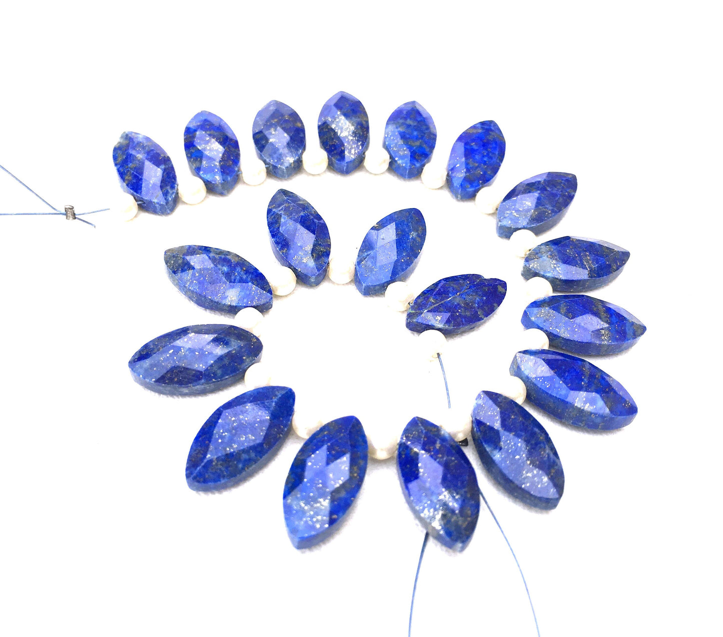 Exceptionally Lovely Stone 12 Pieces Natural Lapis Lazuli,Faceted Marquise Shape Beads Size 8x16 MM,Briolette Beads Making Jewelry Wholesale