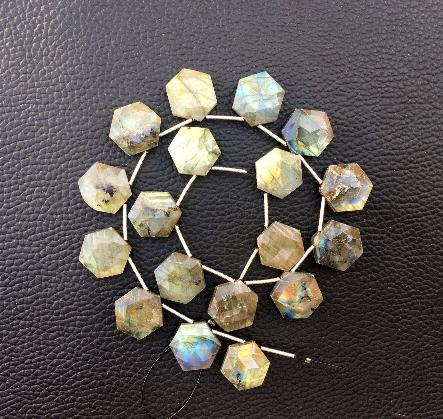 Wonderful Quality 1 Strand Natural Labradorite Hexagon Shape,Blue Flash,Size 13-14 MM,18 Piece Briolette Beads,Making Jewelry Wholesale Rate