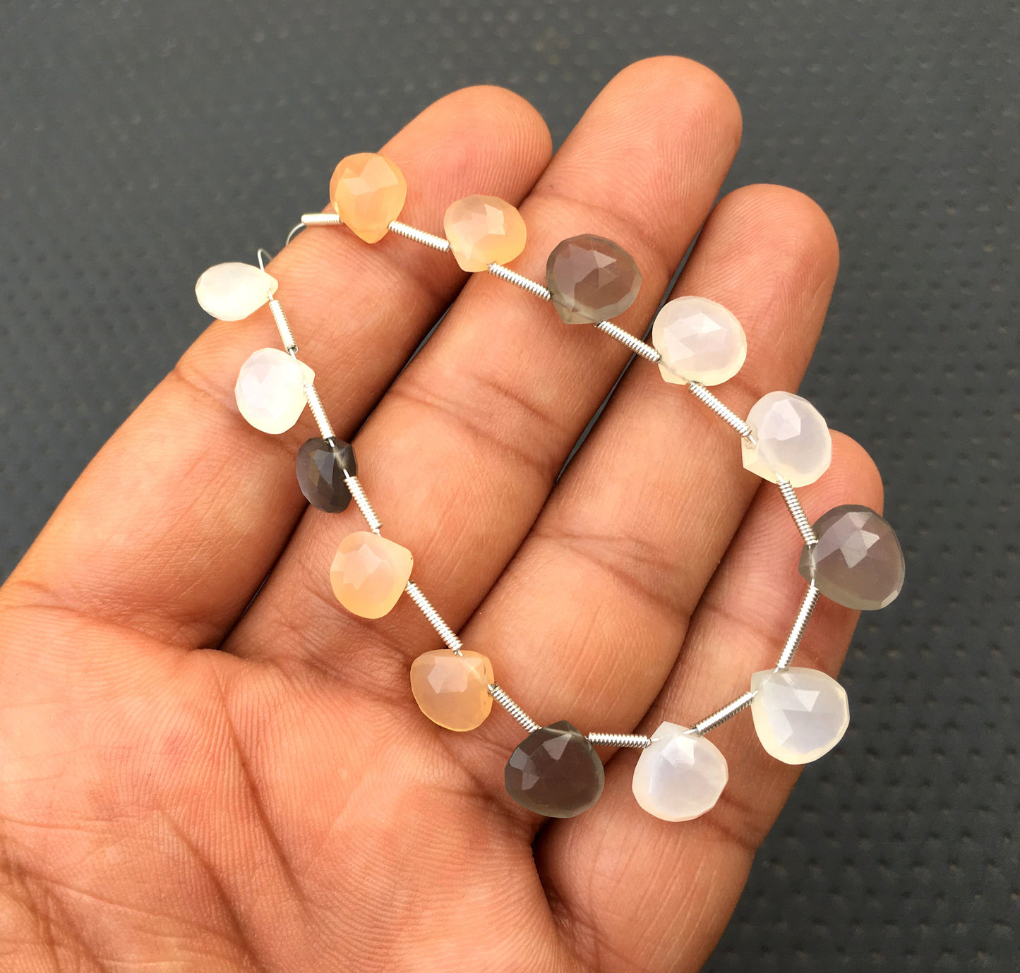 Earth Mined Gemstone 21 Pieces Natural Multi Moonstone, Faceted Heart Shape Beads,Size 7-9 MM Gemstone Making Beautiful Jewelry Wholesale