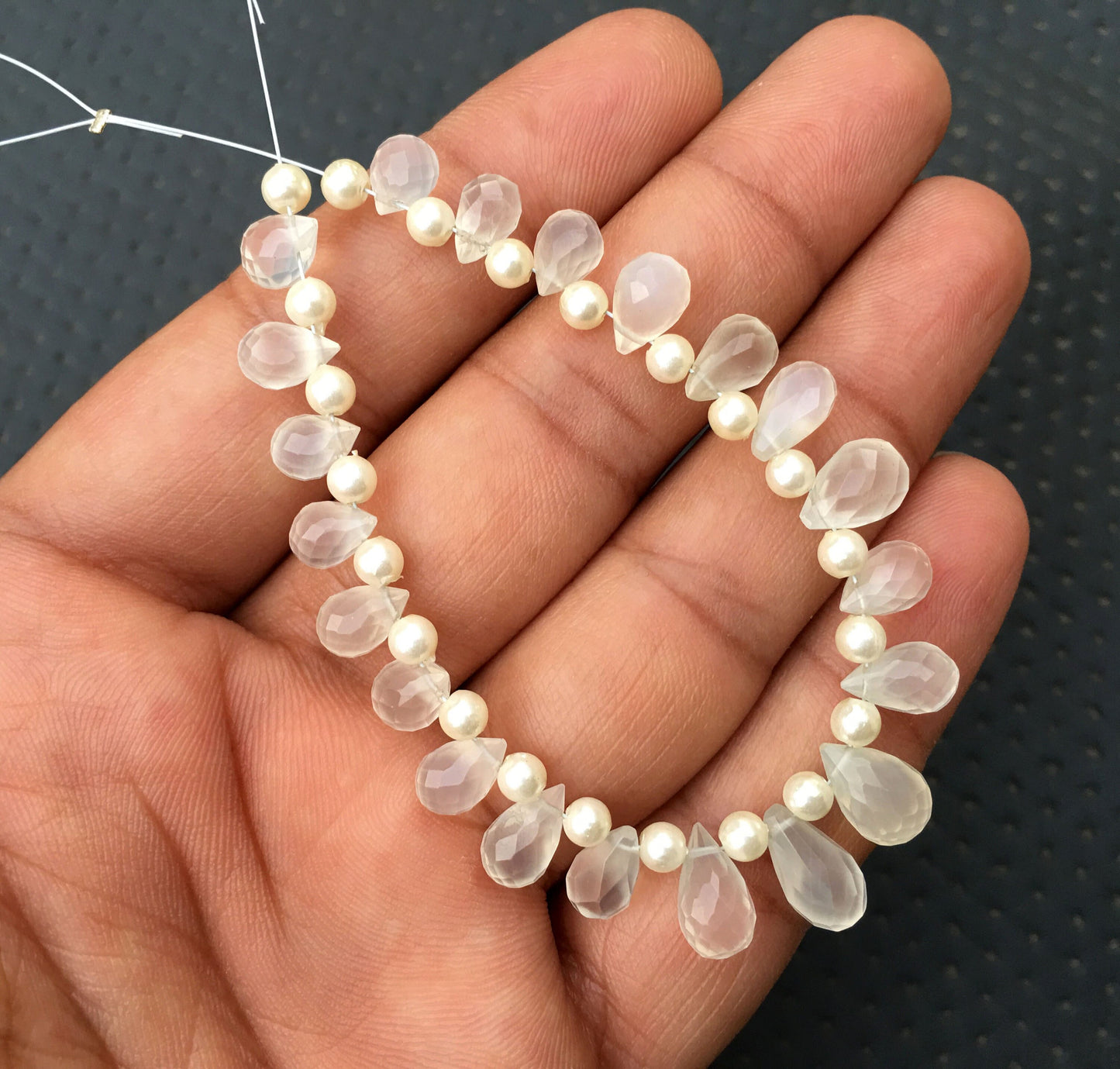 Nice Collection Natural White Moonstone, 16 Pieces Faceted Teardrop shape,Size 5x7-7x10 MM Gemstone Briolette Beads,Making Jewelry Wholesale