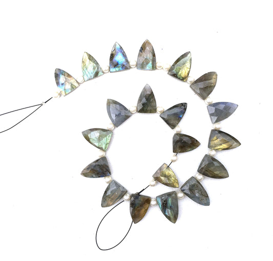 Very Stunning 20 Pieces Natural Labradorite Gemstone,1 Strand Faceted Half Marquise Shape,Size 9x13-10x16 MM Blue Flashy Briolette Beads