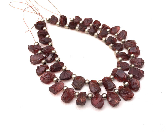 21 Pieces Natural Garnet Gemstone Rough, Size 7x10-8x12 MM Uneven Shape Raw, January Birthstone, Making Jewelry Red Gemstone Wholesale Price