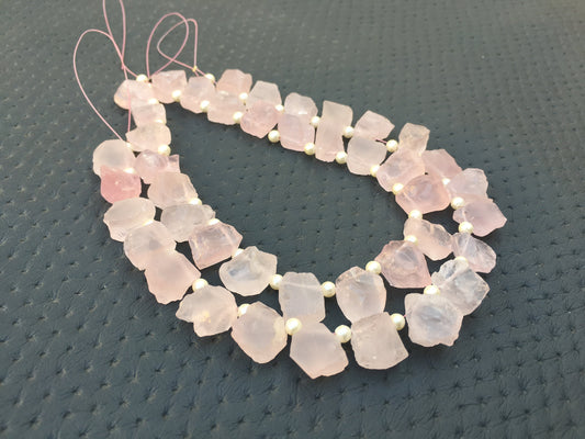 Best Quality 20 Pieces Natural Rough Rose Quartz Gemstone ,Uneven Shape Rough Size 12x12-11x13 MM Making Pink Jewelry Wholesale Price