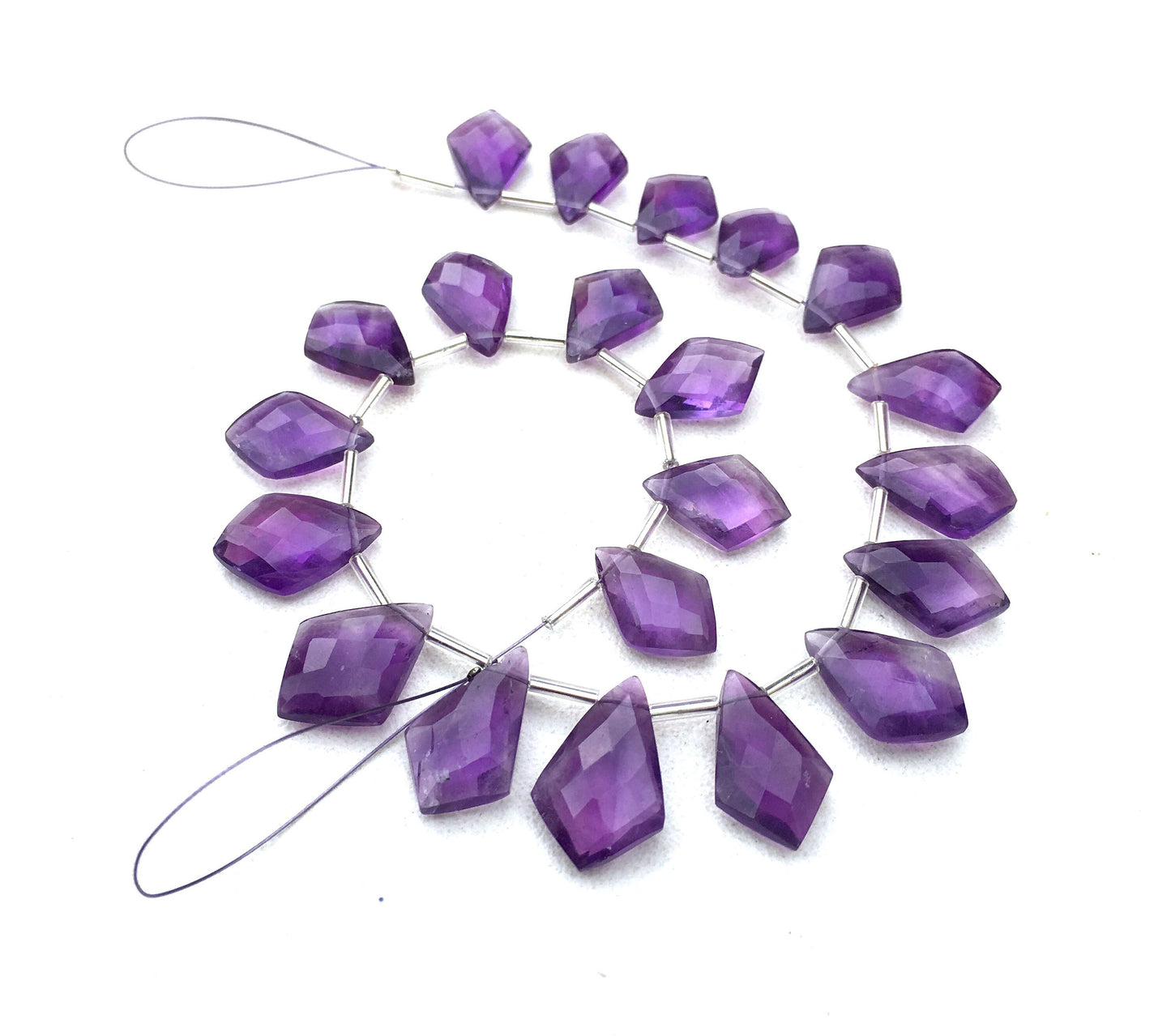 Christmas Sale Natural Blue Amethyst Gemstone,21 Pieces Faceted Fancy Shape Beads,Size 11x16-12x19 MM Making Birthstone Jewelry Wholesale