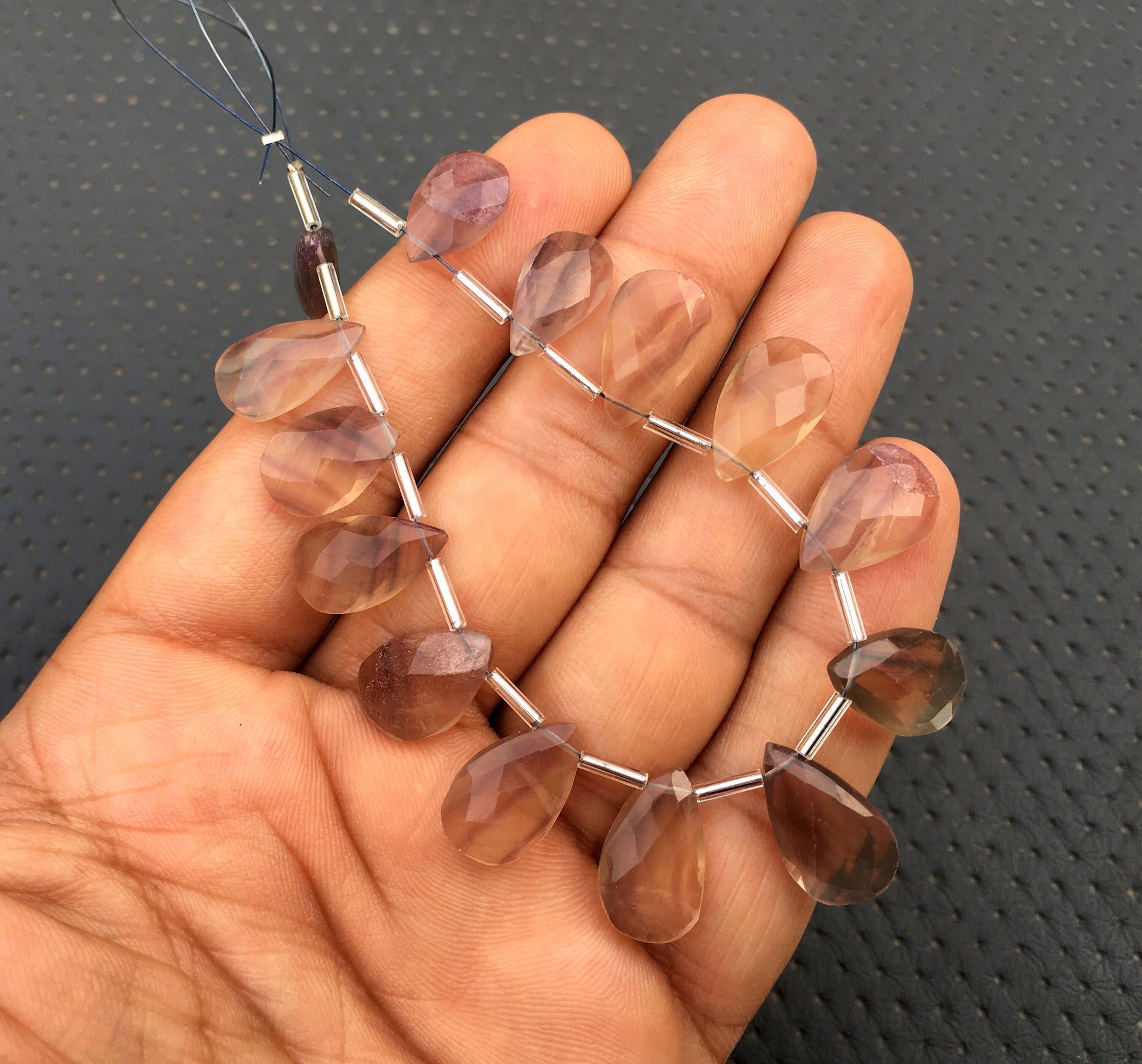 1 Strand Natural Fluorite Gemstone,Pear Shape Briolette Beads,Size 8x14-10x18 MM,Faceted Fluorite Beads, Making Jewelry Wholesale Price