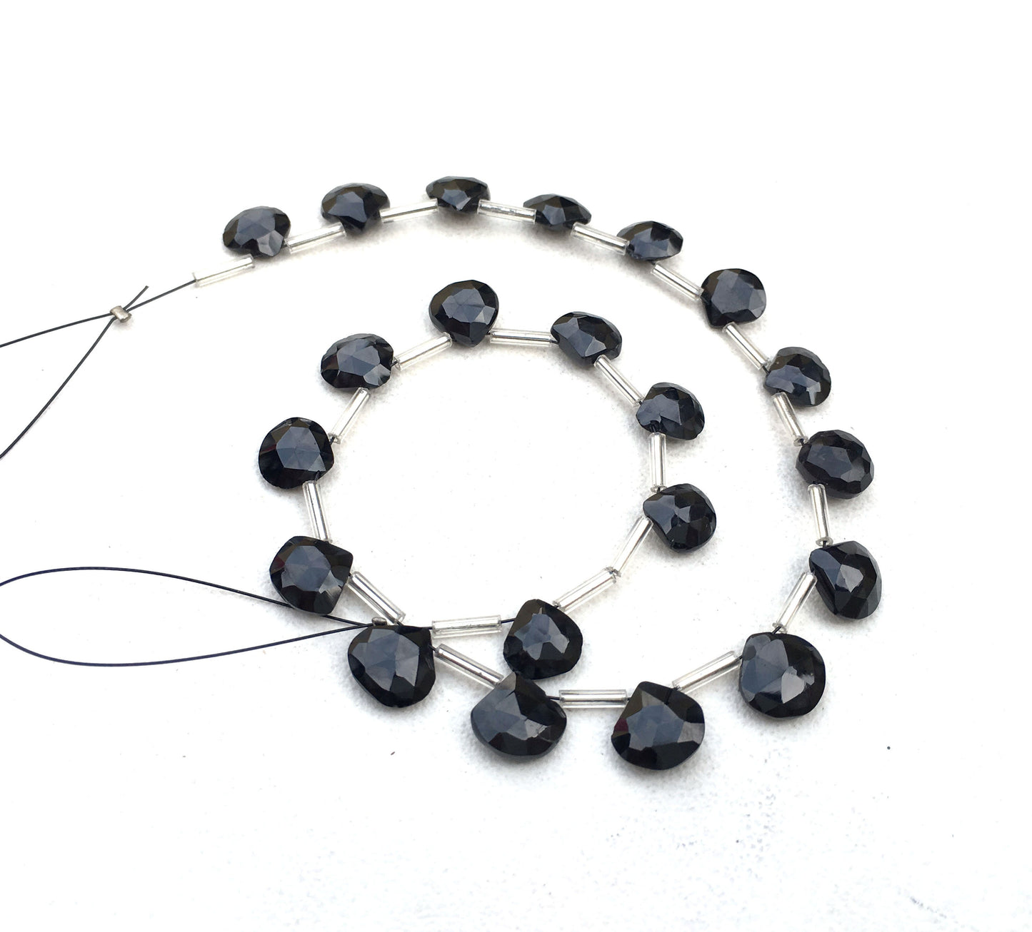 Genuine quality Natural Black Spinel Gemstone,1 Strand Faceted Heart Shape Beads,Size 7-9 MM Black Spinel Heart, Making Jewelry Wholesale