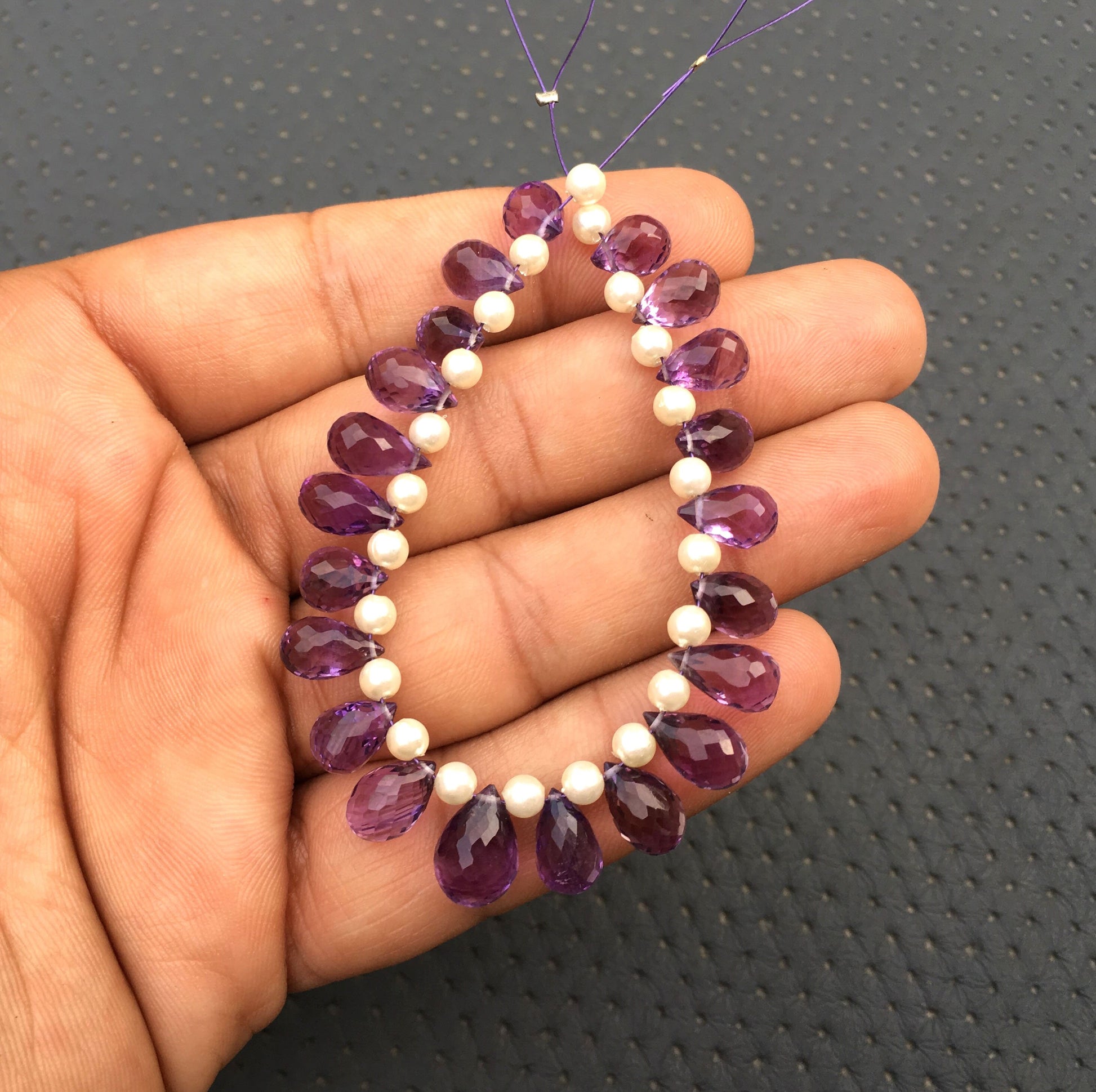 Natural Amethyst Gemstone,Faceted Teardrop Shape Beads,Size 6x8-7x11 MM,February Birthstone Briolette Beads Making jewelry Wholesale Price