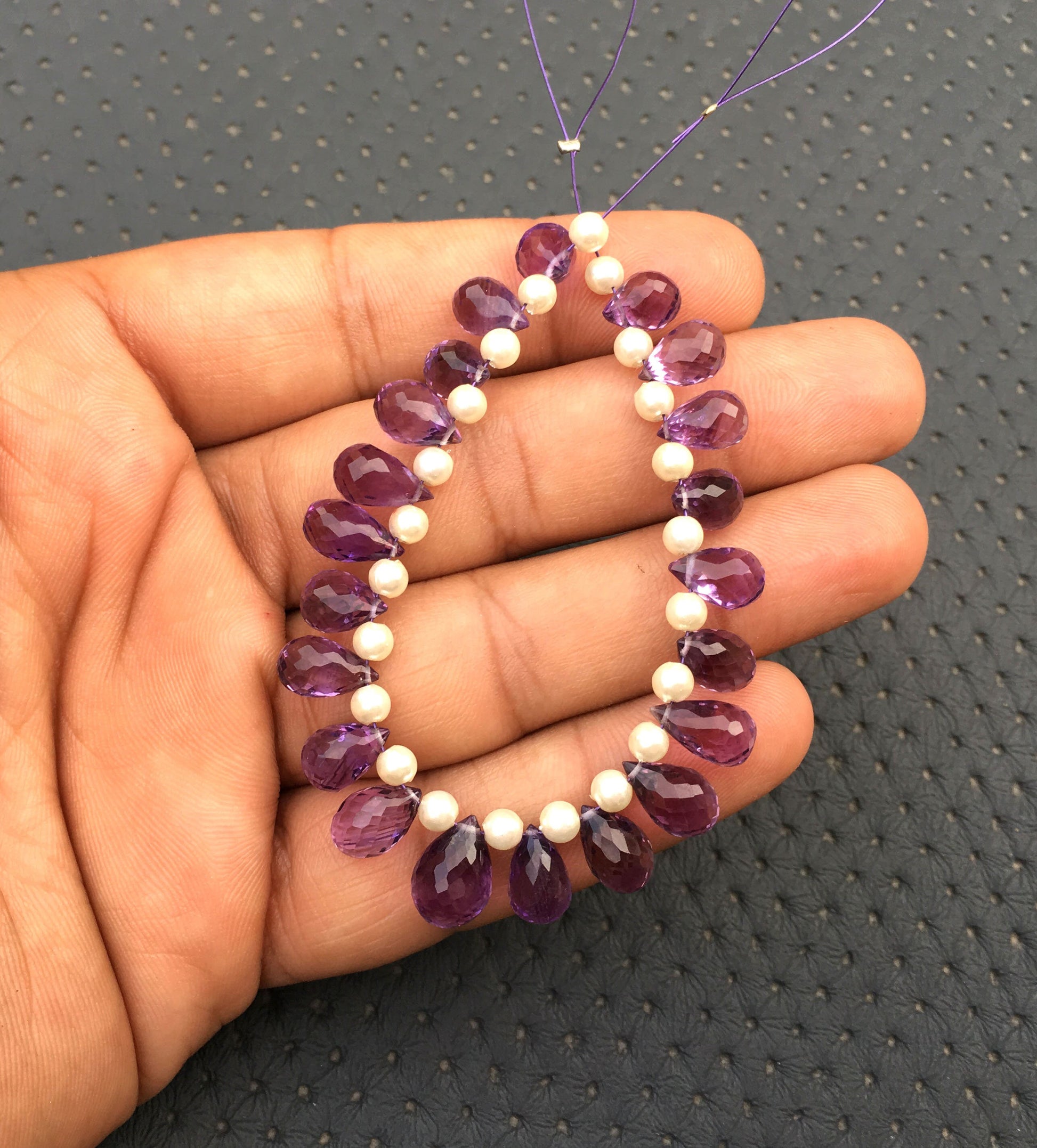 Natural Amethyst Gemstone,Faceted Teardrop Shape Beads,Size 6x8-7x11 MM,February Birthstone Briolette Beads Making jewelry Wholesale Price