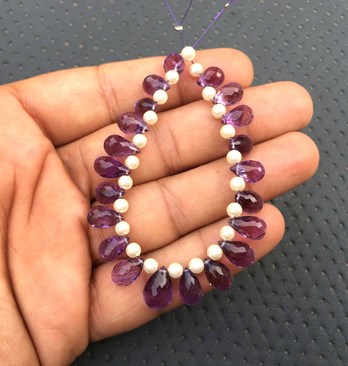 Natural Amethyst Gemstone,Faceted Teardrop Shape Beads,Size 6x8-7x11 MM,February Birthstone Briolette Beads Making jewelry Wholesale Price