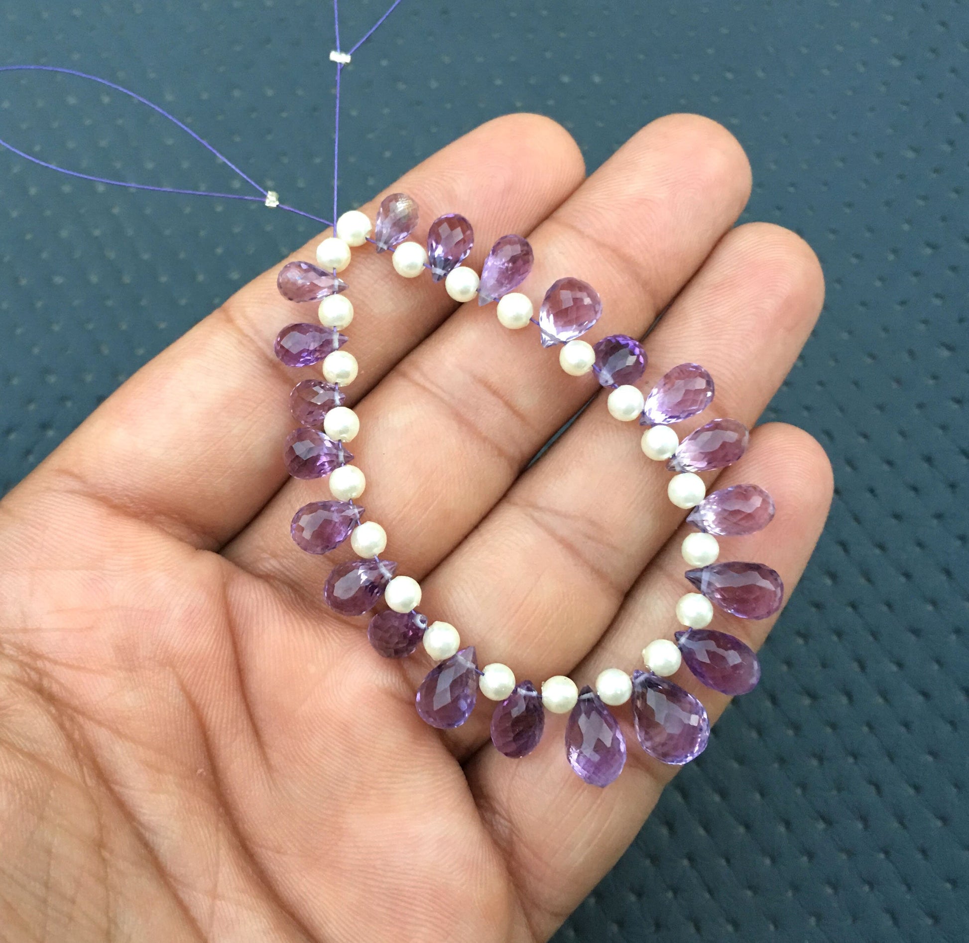 21 Pieces Natural Amethyst Gemstone,Faceted Teardrop Shape Beads, Size 4.5x8-8x11 MM,February Birthstone Making jewelry Wholesale Price