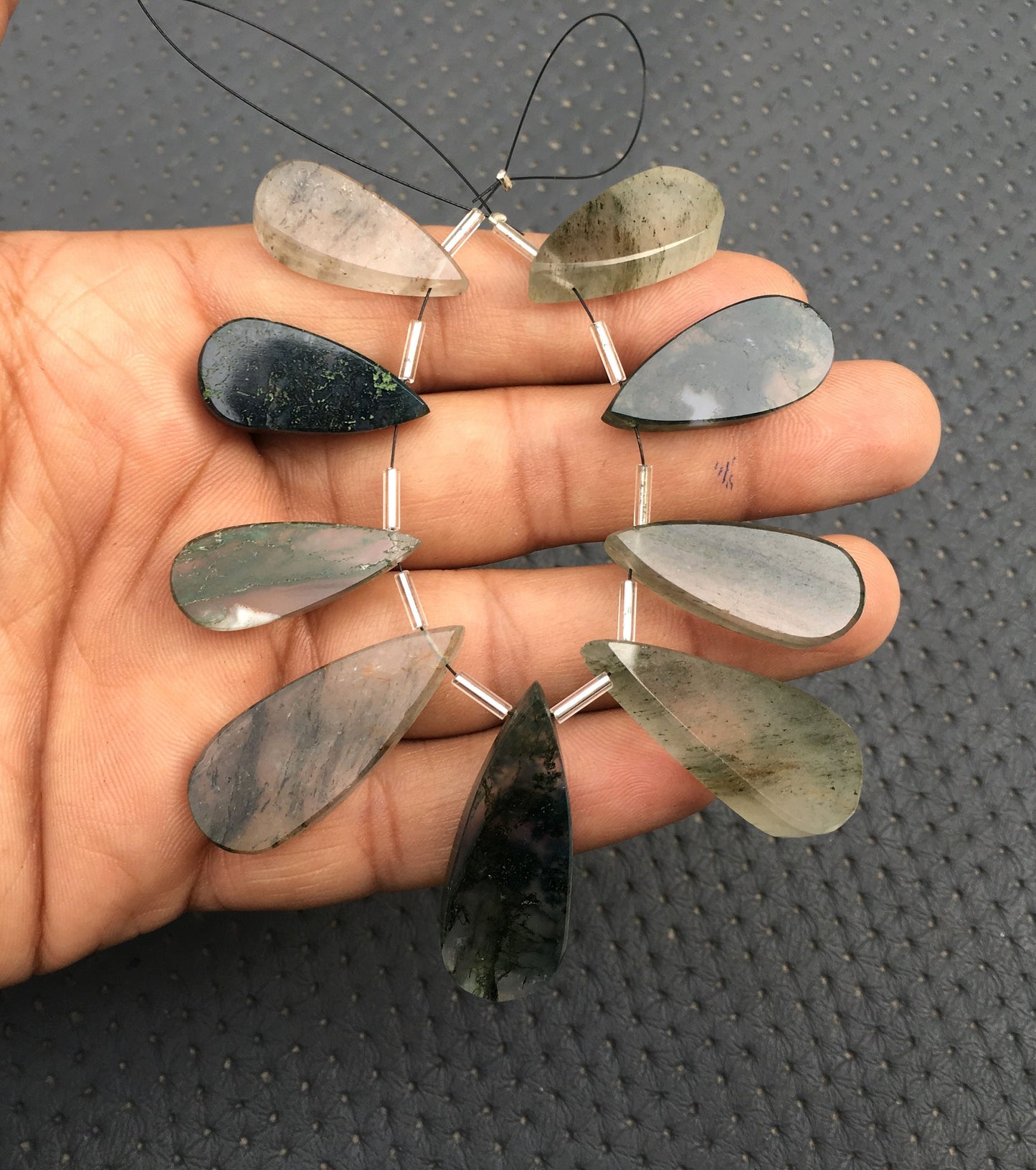 Top Quality Natural Solar Quartz Gemstone, 9 Pieces Smooth Pear shape Beautiful Beads,Size 11x25-14x37 MM making Jewelry wholesale Price